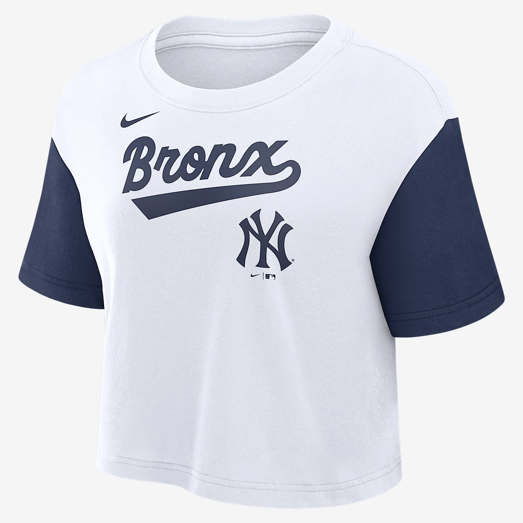 New York Yankees Script Women's Nike Dri-FIT MLB Cropped T-Shirt