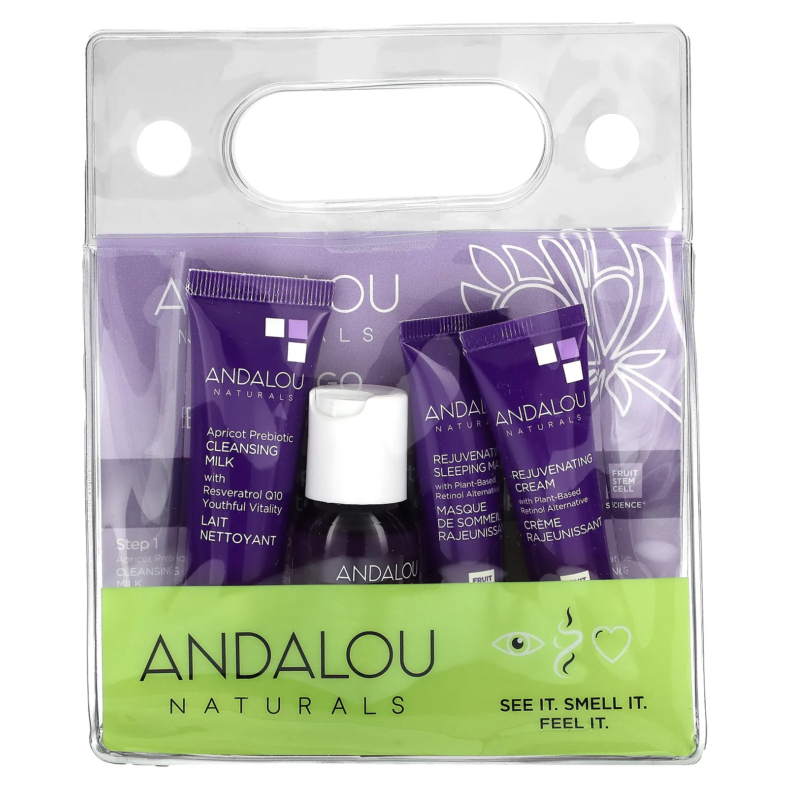 Andalou Naturals, омолаживающий уход для кожи, набор из 4 средств