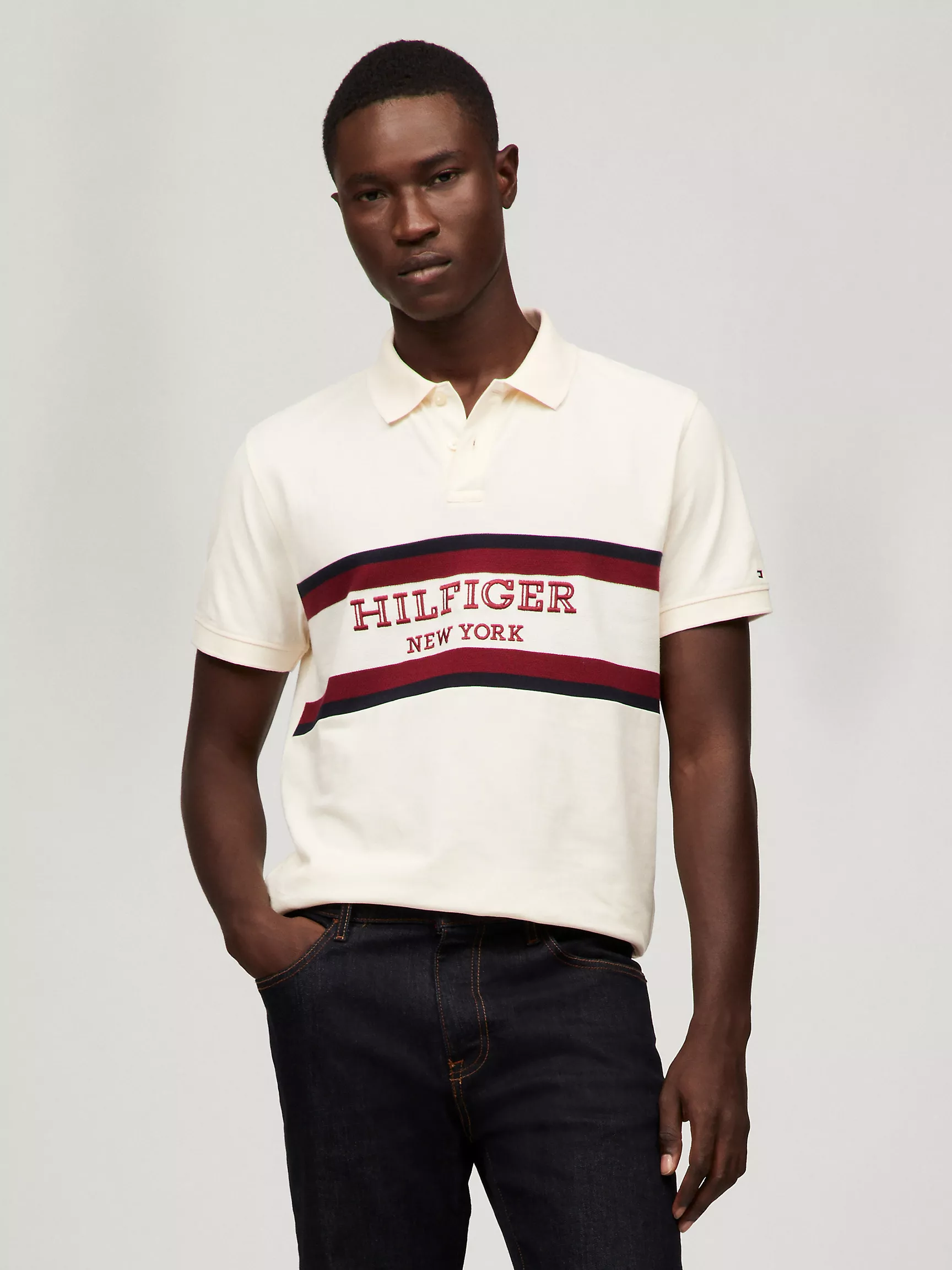 Мужское поло Tommy Hilfiger, Стандартное поло с логотипом Monotype в стиле Colorblock