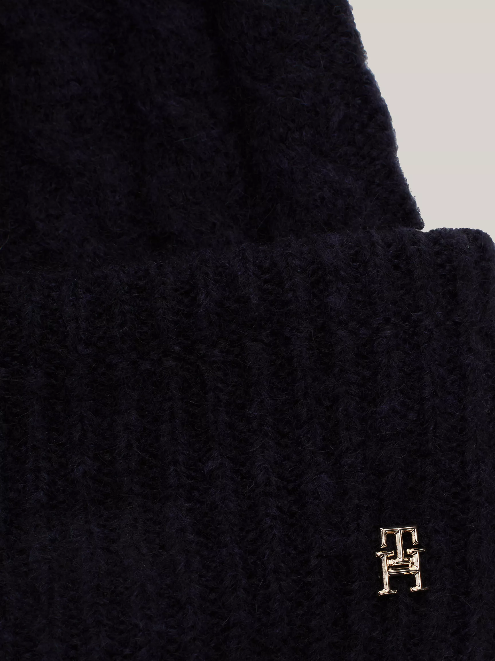 Женская шляпа Tommy Hilfiger, Шапка с узором "косы" из смеси альпаки с помпоном