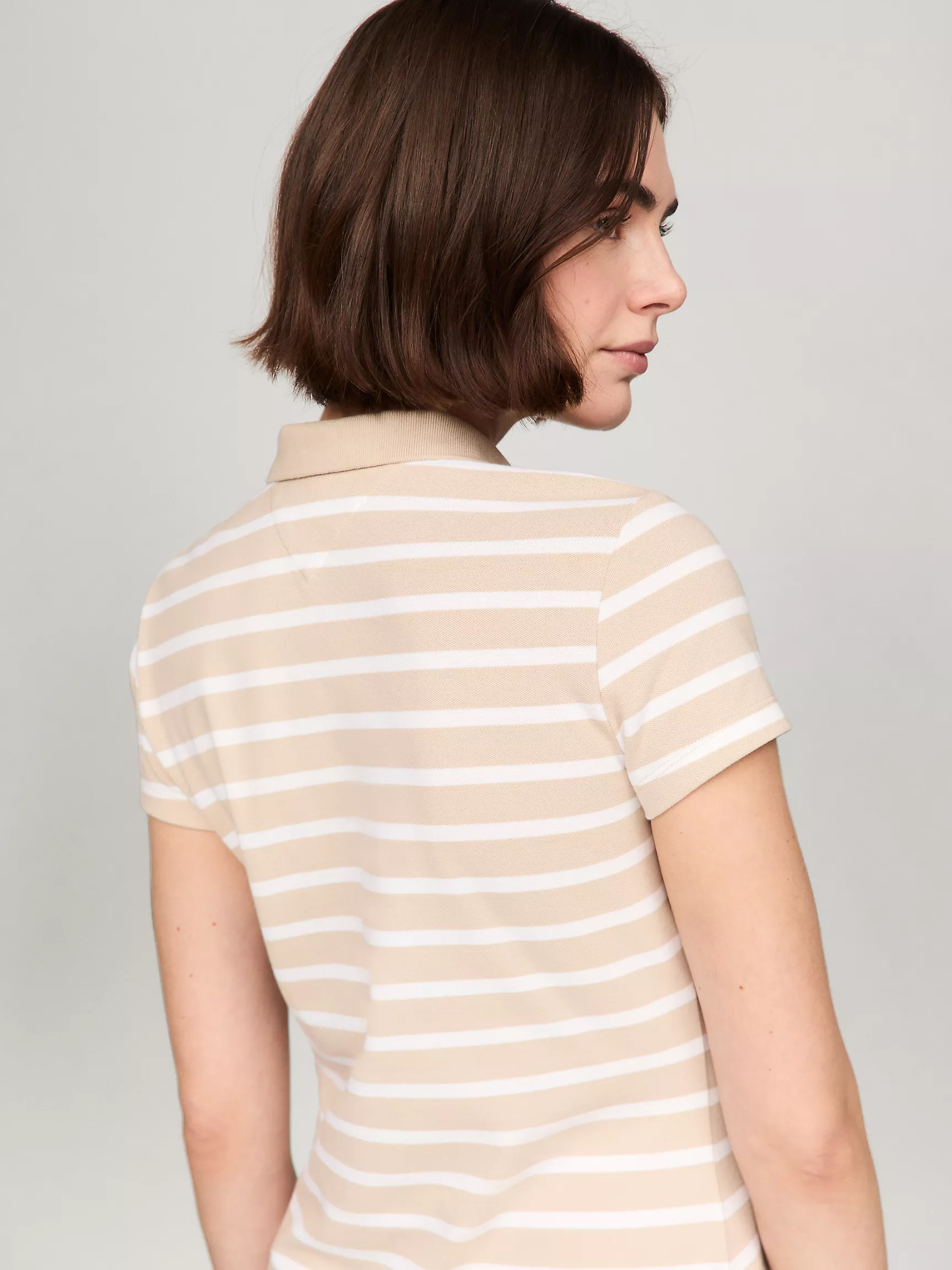 Женское платье Tommy Hilfiger, Приталенное полосатое эластичное платье-поло