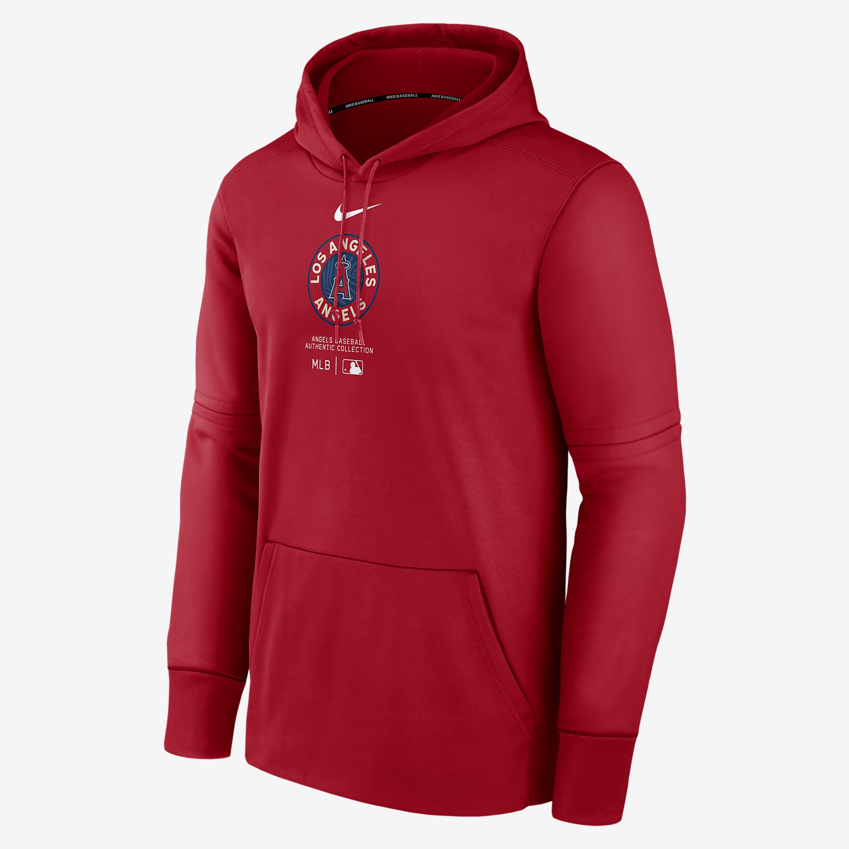 Los Angeles Angels City Connect Practice Men's Nike Therma MLB Pullover Hoodie