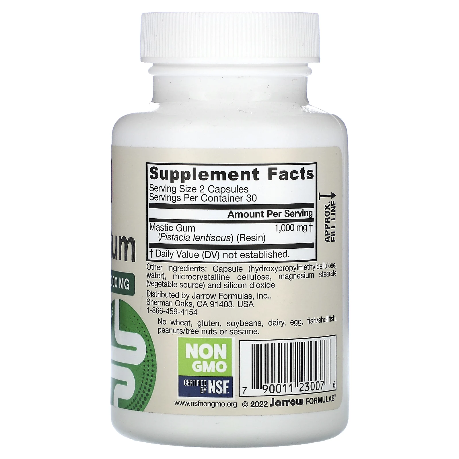 Jarrow Formulas, мастиковая смола, 1000 мг, 60 растительных капсул (500 мг в 1 капсуле)