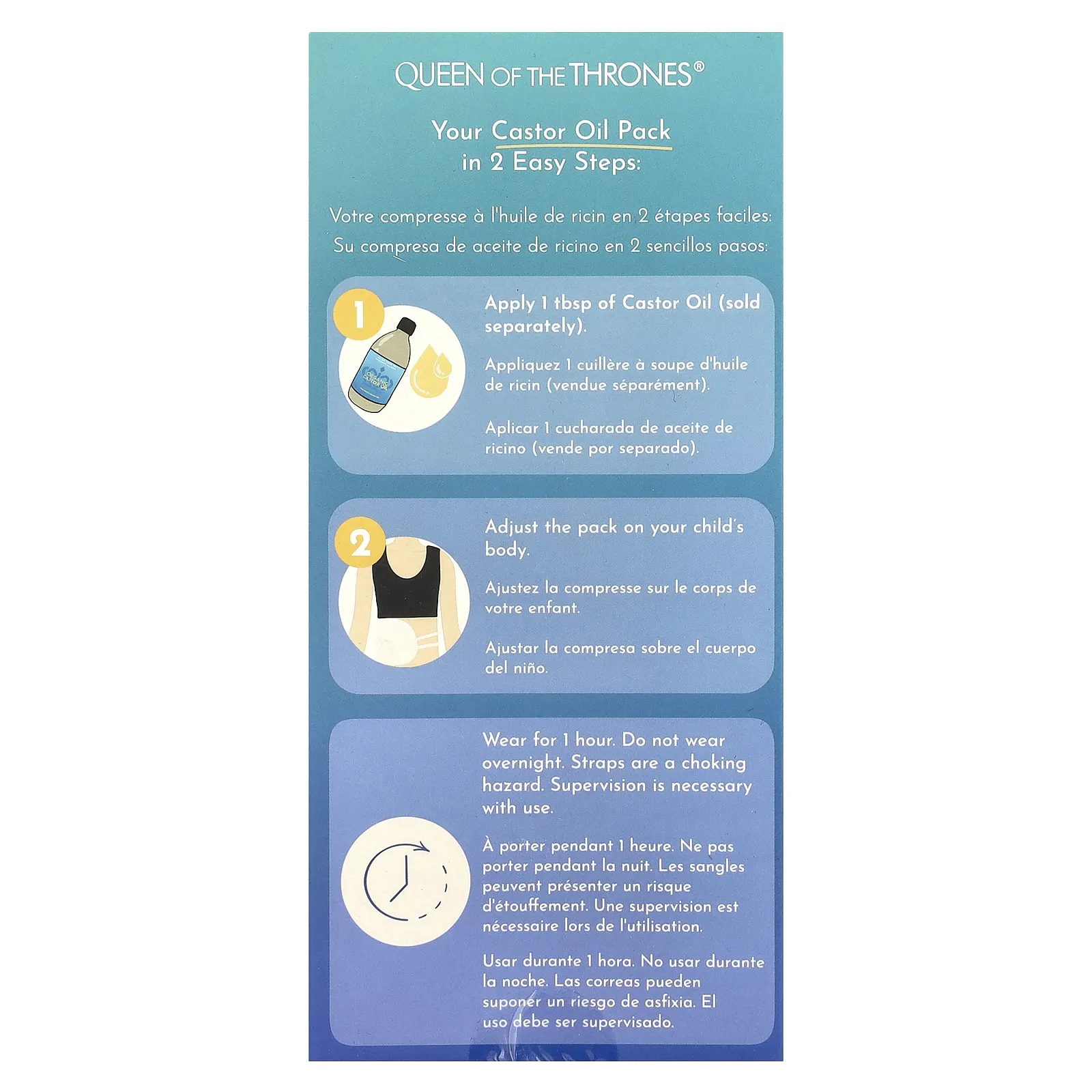 Queen of the Thrones, маска с касторовым маслом, для детей, 1 шт.