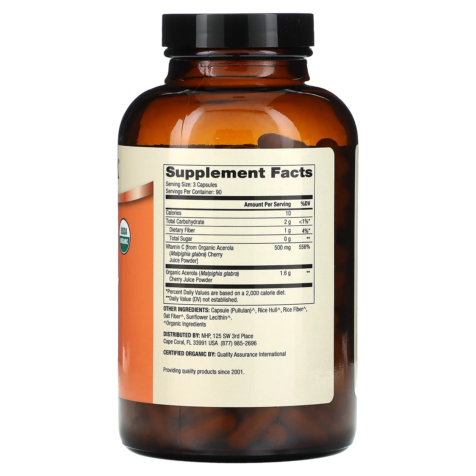 Dr. Mercola, органический витамин C, ацерола, 500 мг, 270 капсул (166 мг в 1 капсуле)