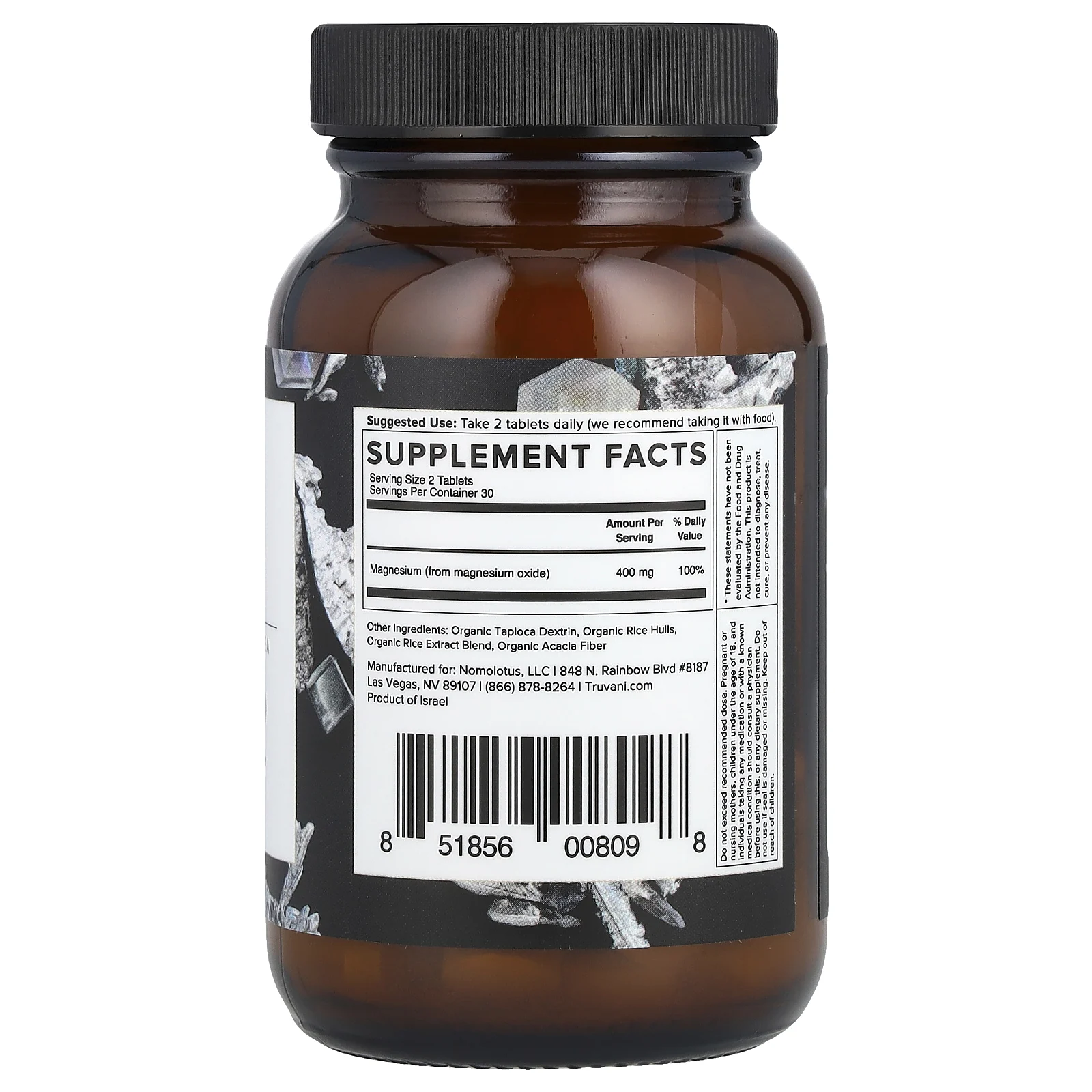 Truvani, Магний, 400 мг, 60 таблеток (200 мг в каждой таблетке)