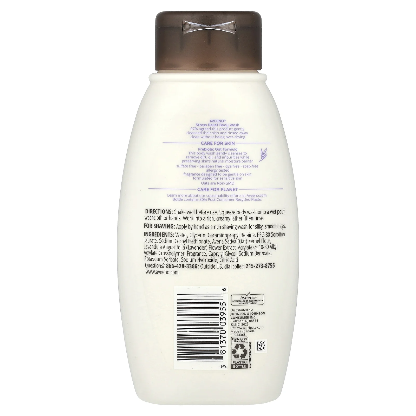 Aveeno, Active Naturals, гель для душа с расслабляющим действием, 354 мл (12 жидких унций)