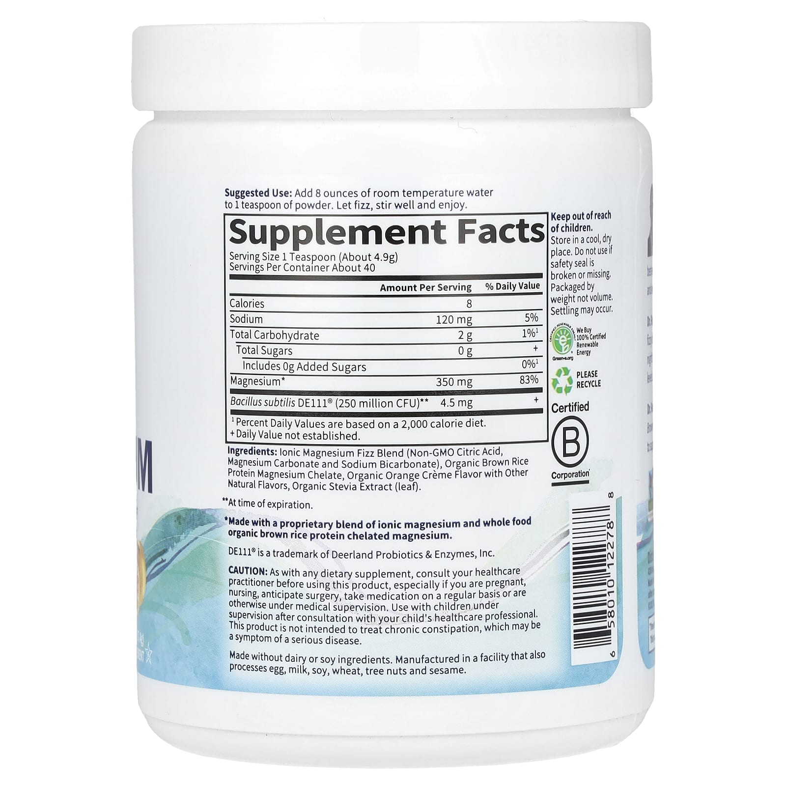 Garden of Life, Dr. Formulated, цельнопищевой магний, с апельсиновым вкусом, 197,4 г (7 унций)