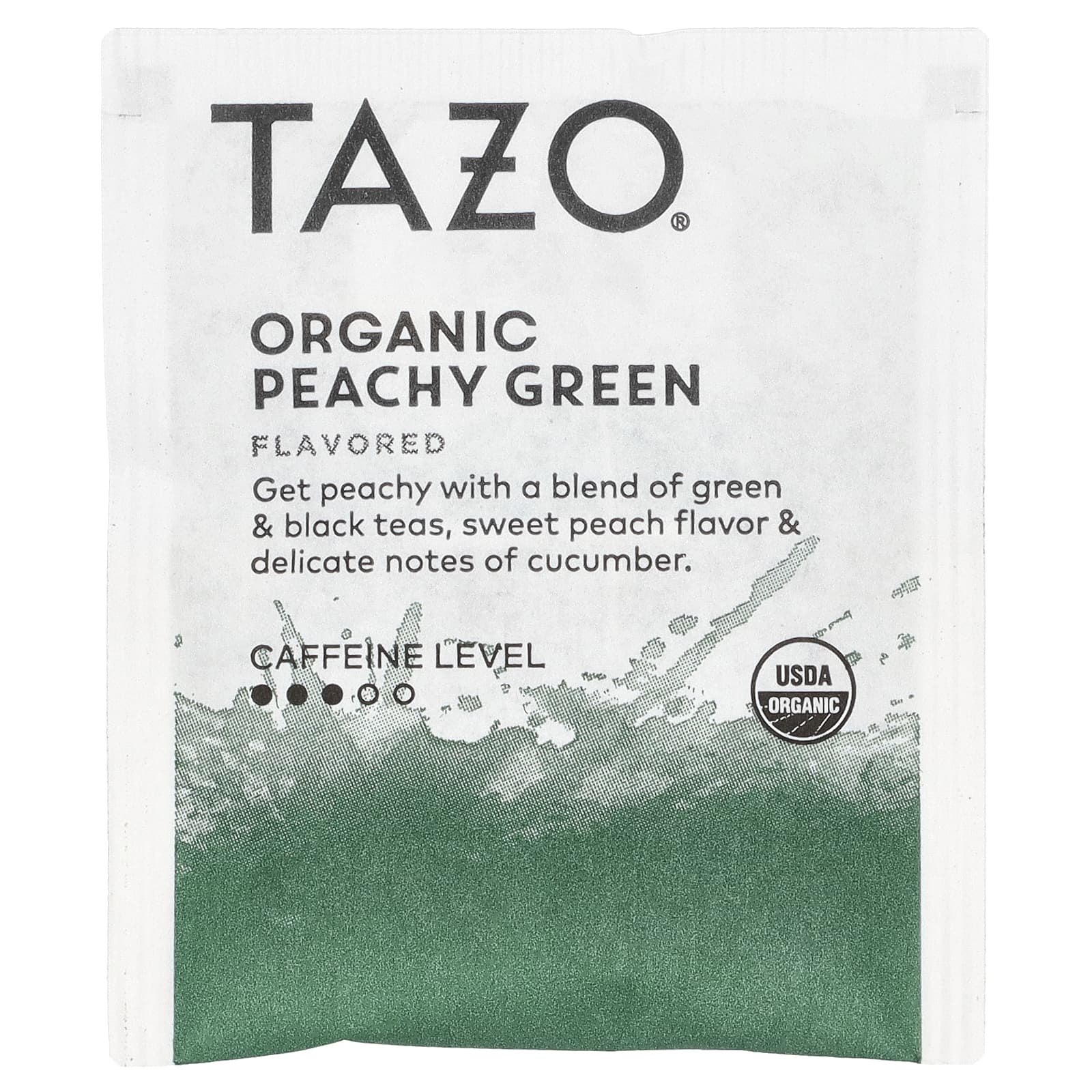 Tazo Teas, Органический зеленый чай, персиково-зеленый, 20 чайных пакетиков, 40 г (1,4 унции)