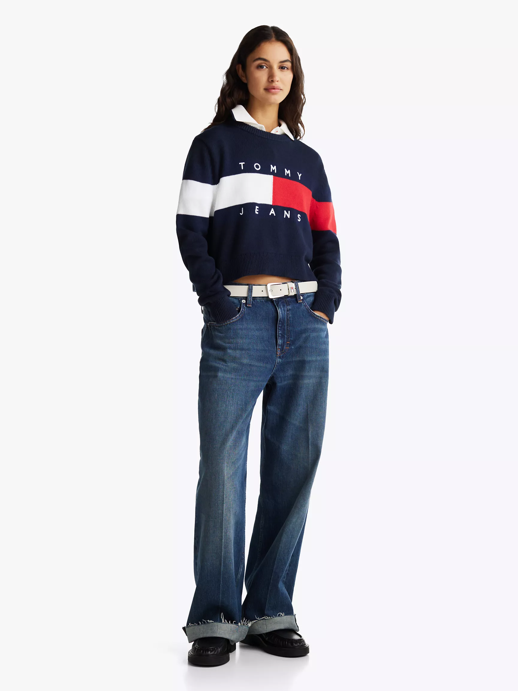 Женский свитер Tommy Hilfiger, Свитер с вышитым логотипом Bold Flag