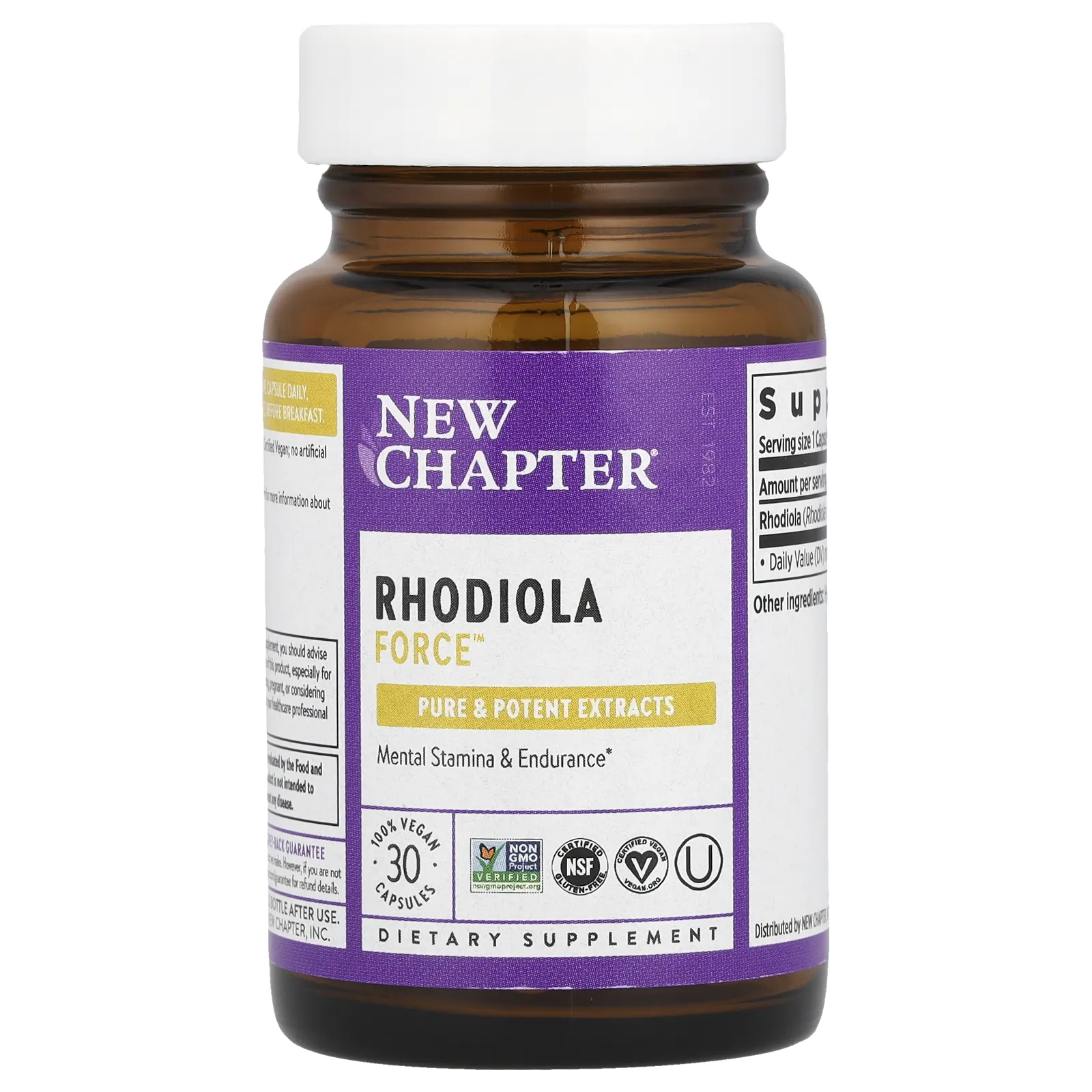 New Chapter, Rhodiola Force, родиола, 30 веганских капсул