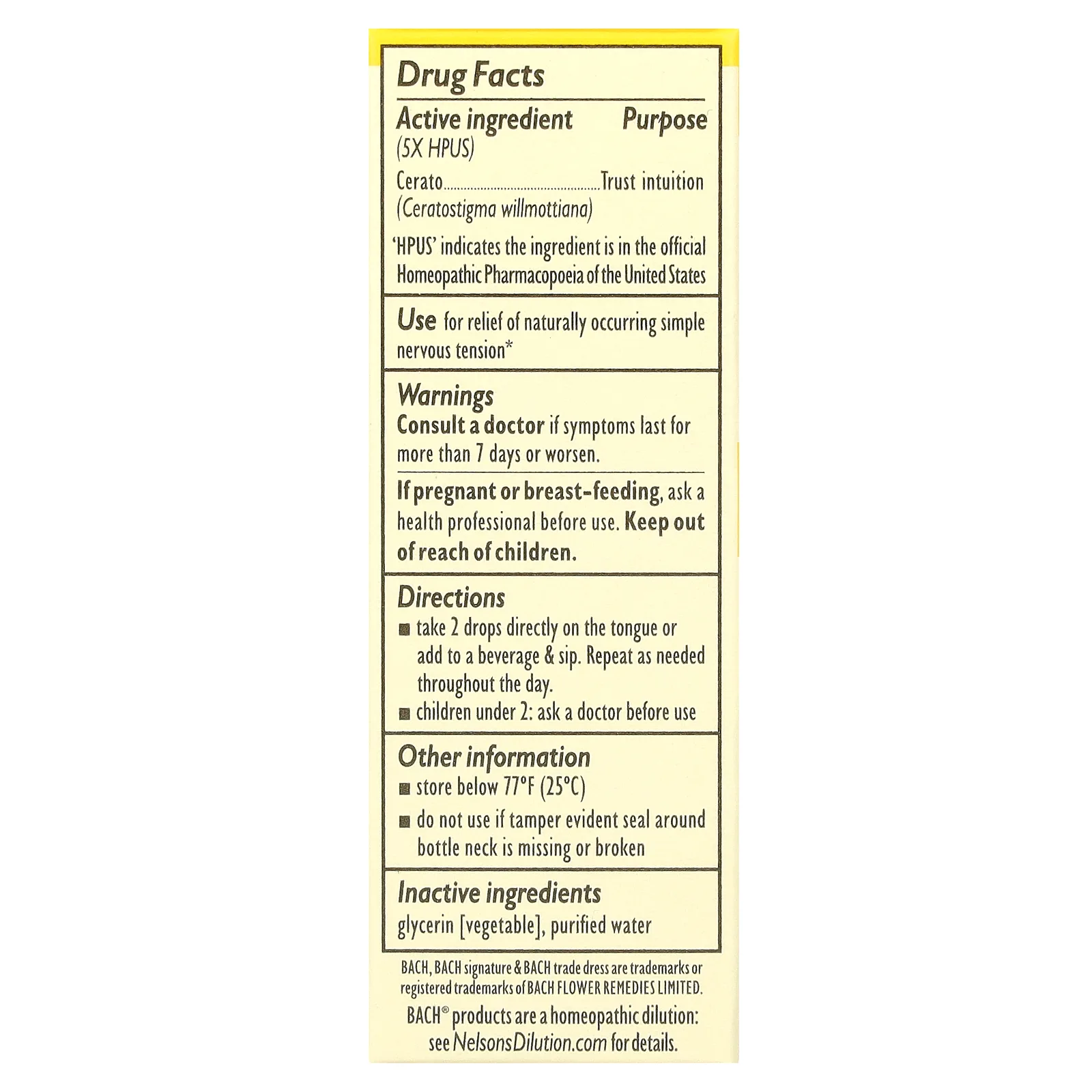 Bach, Original Flower Remedies, Cerato, 10 мл (0,35 жидк. унции)