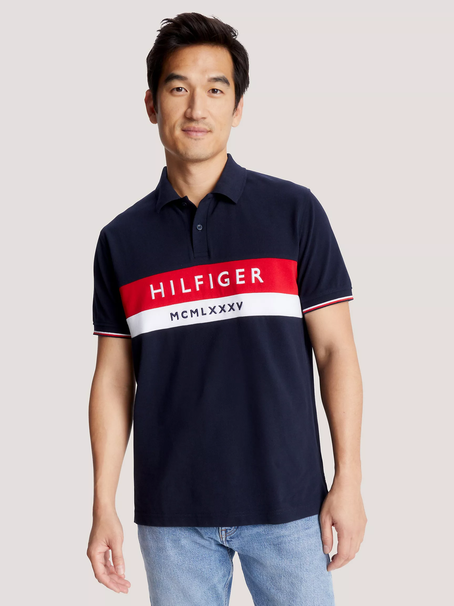 Мужское поло Tommy Hilfiger, Стандартное поло с вышитым логотипом Hilfiger