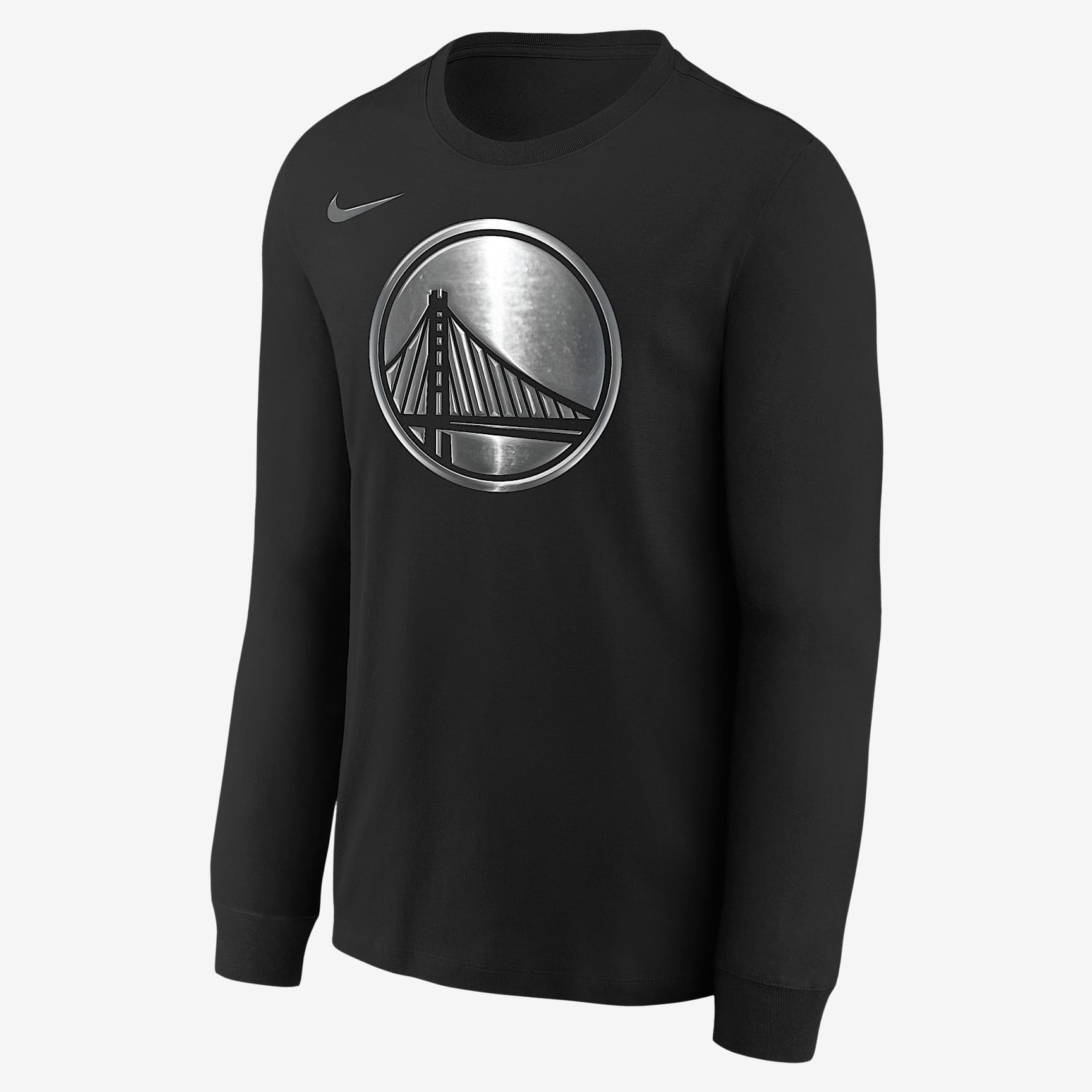 Golden State Warriors Courtside Big Kids' Nike NBA Boxy Long-Sleeve T-Shirt