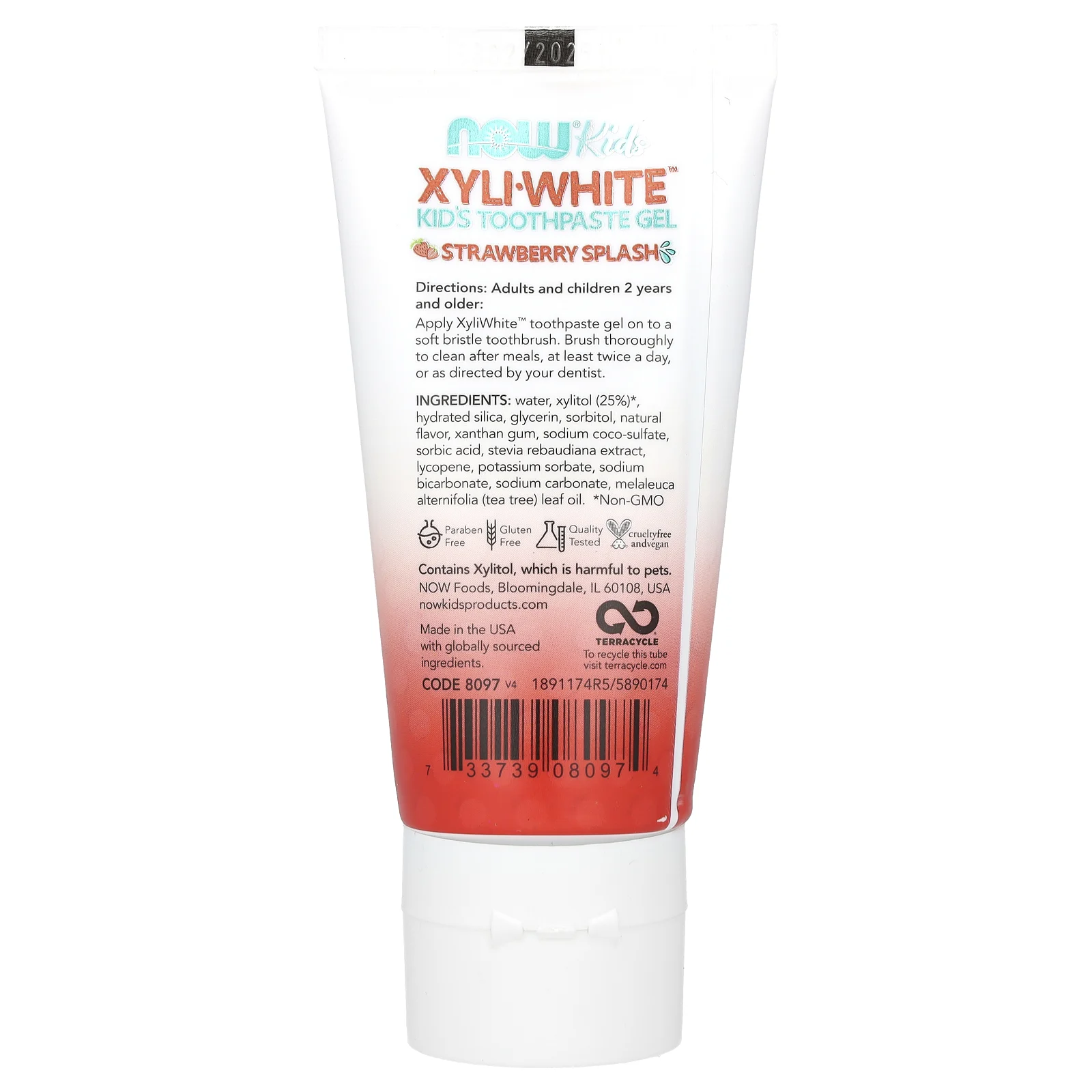 NOW Foods, XyliWhite, зубная паста-гель для детей, клубничный вкус, 85 г (3 унции)