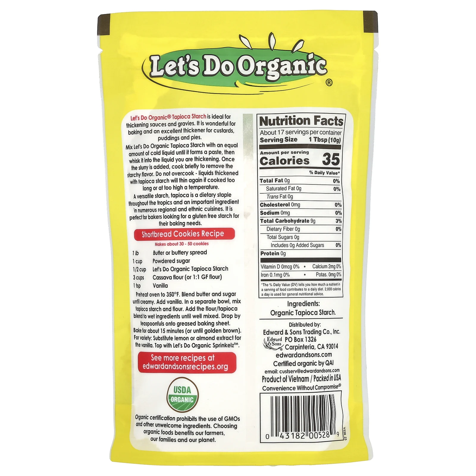 Edward & Sons, Let's Do Organic, органический тапиоковый крахмал, (170 г) (6 унций)