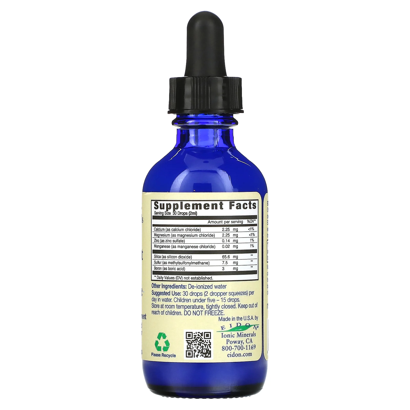 Eidon Ionic Minerals, Поддержка костей, жидкий концентрат, 2 унции (60 мл)