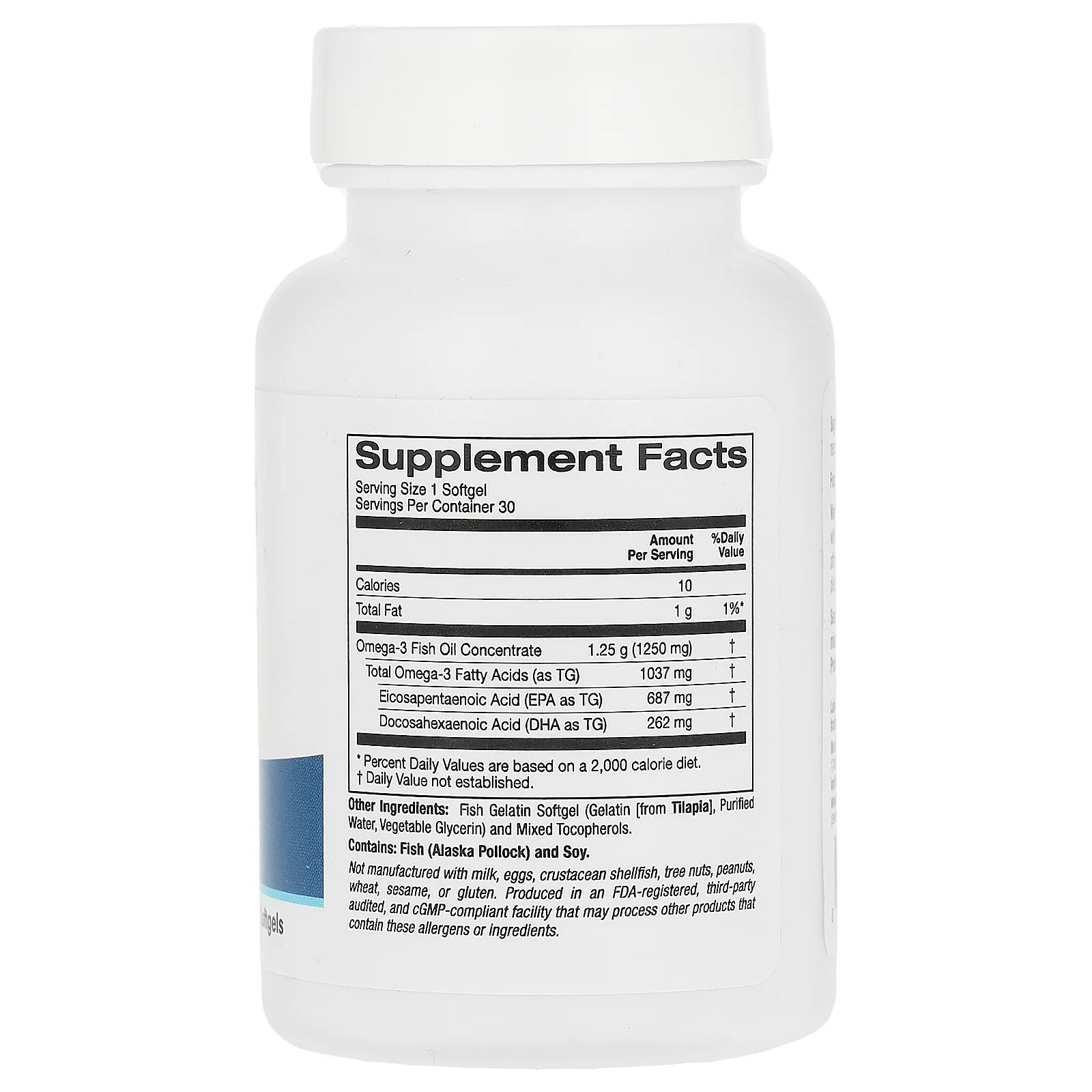 Lake Avenue Nutrition, рыбий жир с омега-3, 1250 мг, 30 капсул из рыбьего желатина