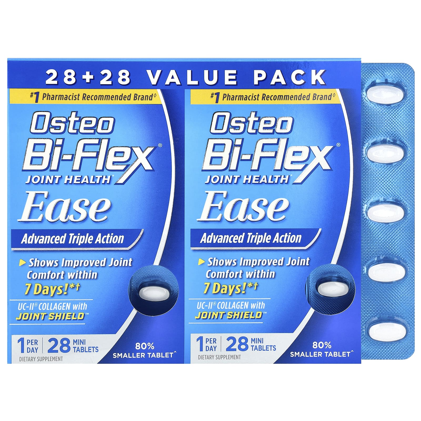 Osteo Bi-Flex, Здоровье суставов, легкость, улучшенное средство тройного действия, 2 упаковки, 28 мини-таблеток в каждой