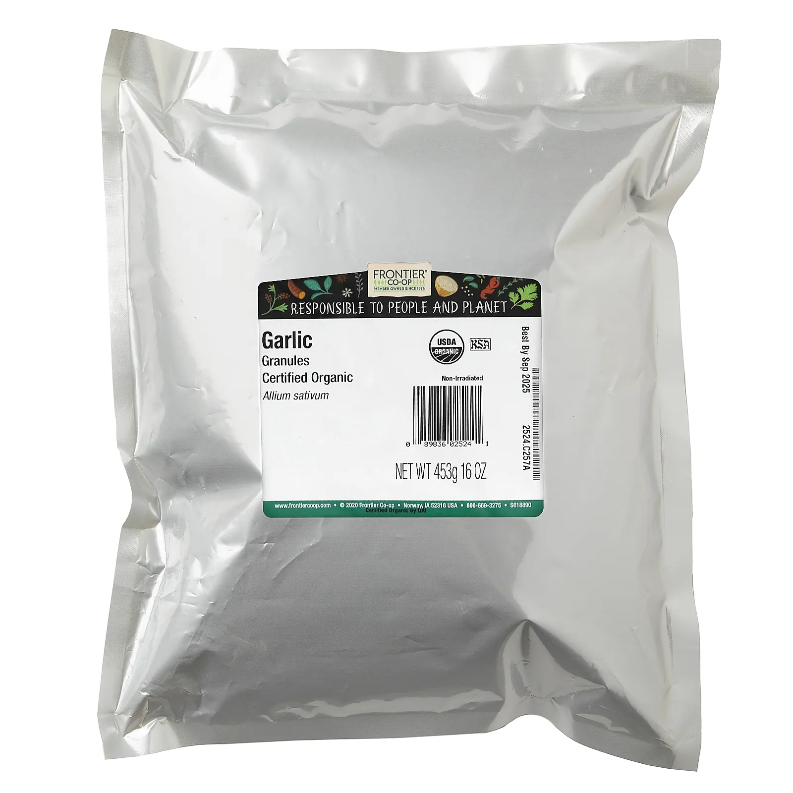Frontier Co-op, гранулы органического чеснока, 453 г (16 унций)