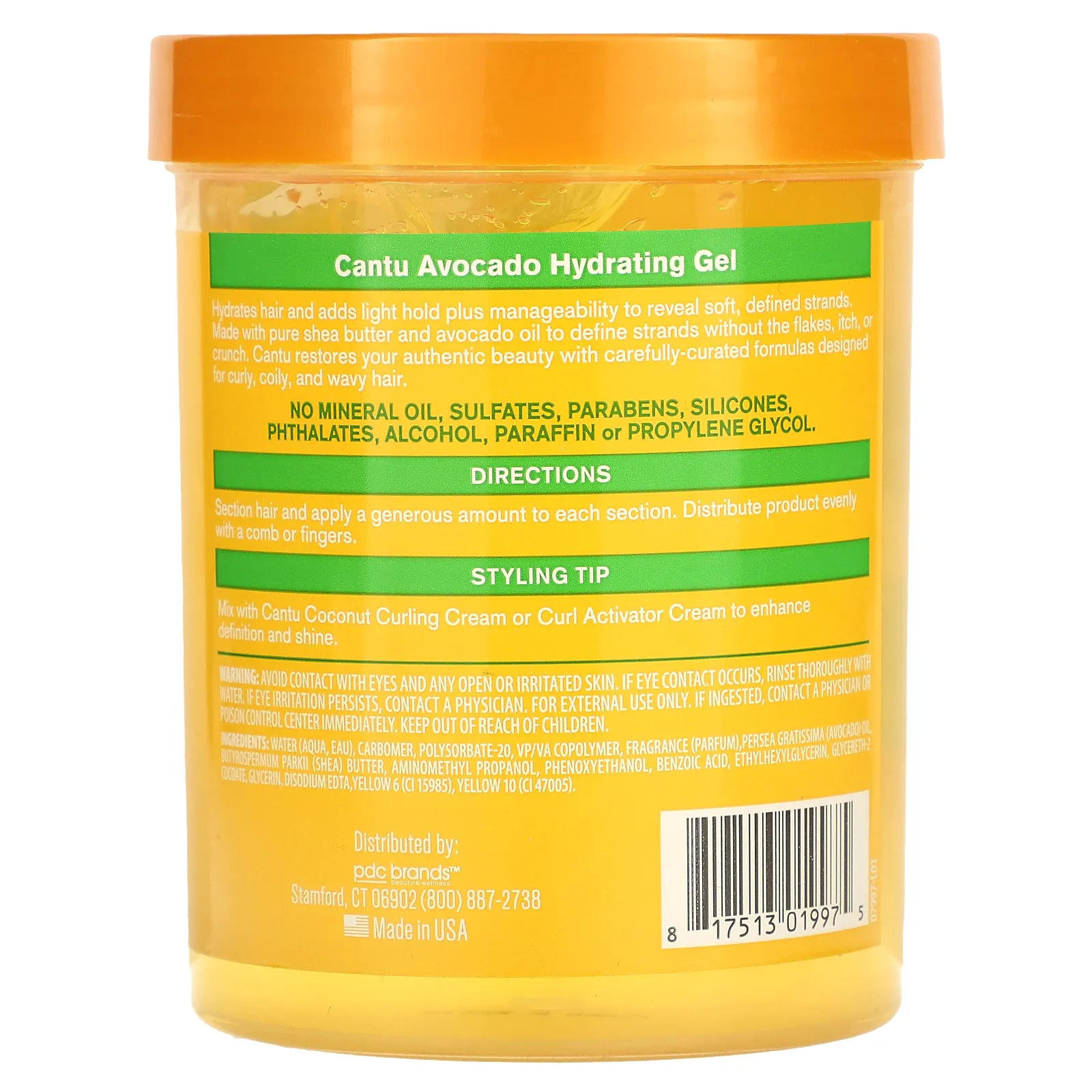 Cantu, Увлажняющий гель с авокадо, без спирта, 524 г (18,5 унции)