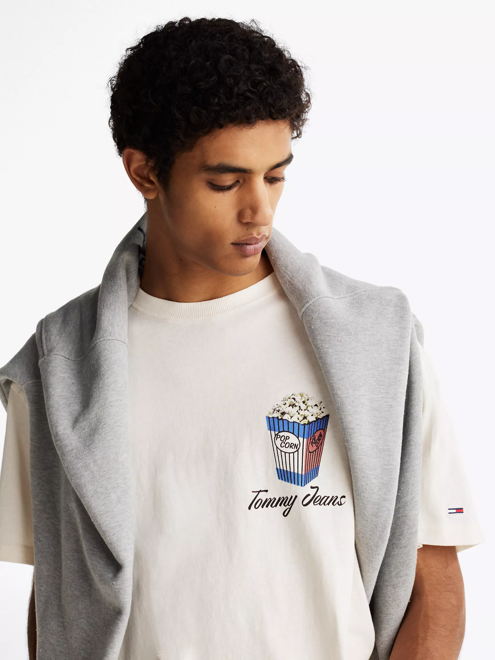 Мужская футболка Tommy Hilfiger, Свободная футболка с винтажным графическим принтом