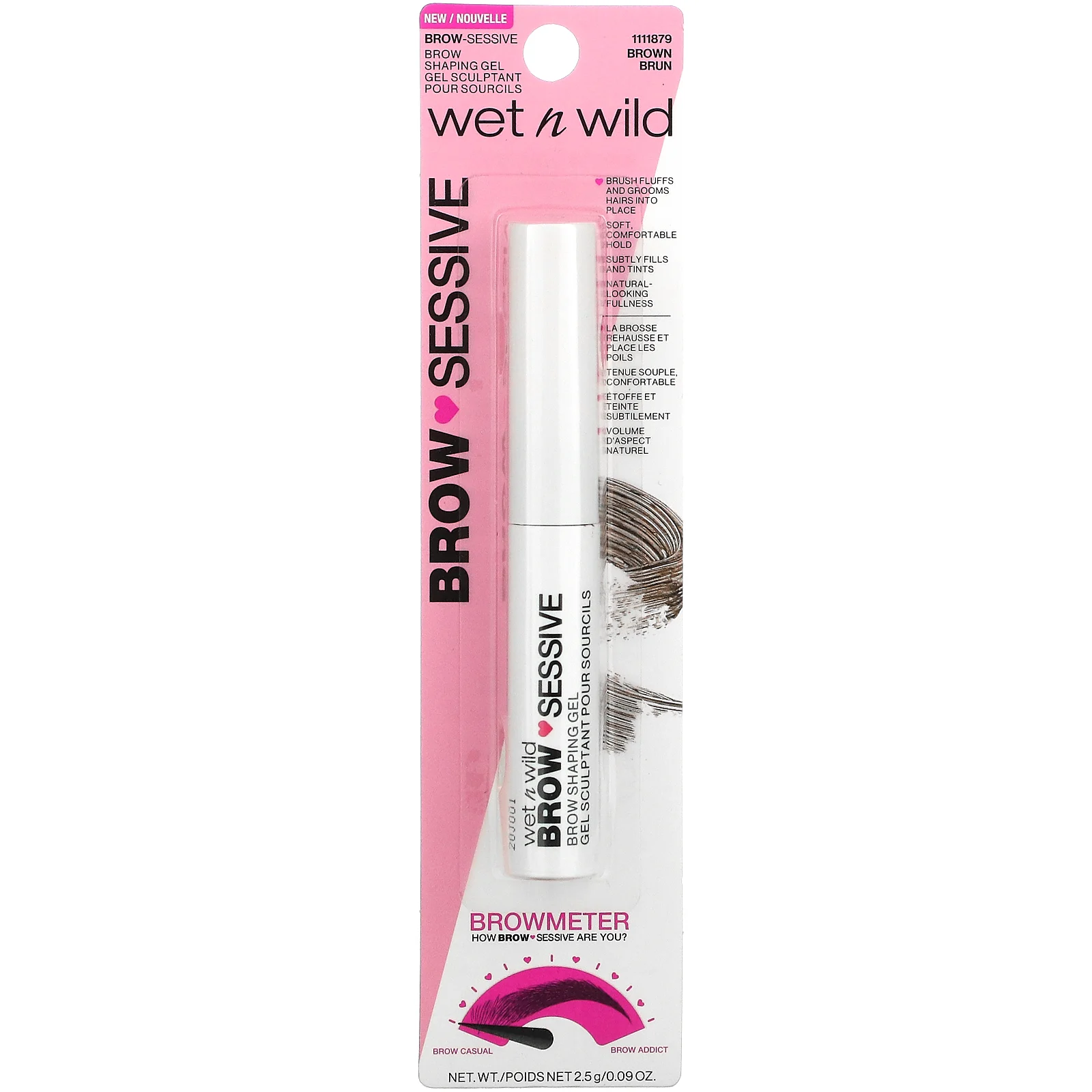 wet n wild, Брови Sessive Shaping Gel, коричневый, 0,09 унции (2,5 г)