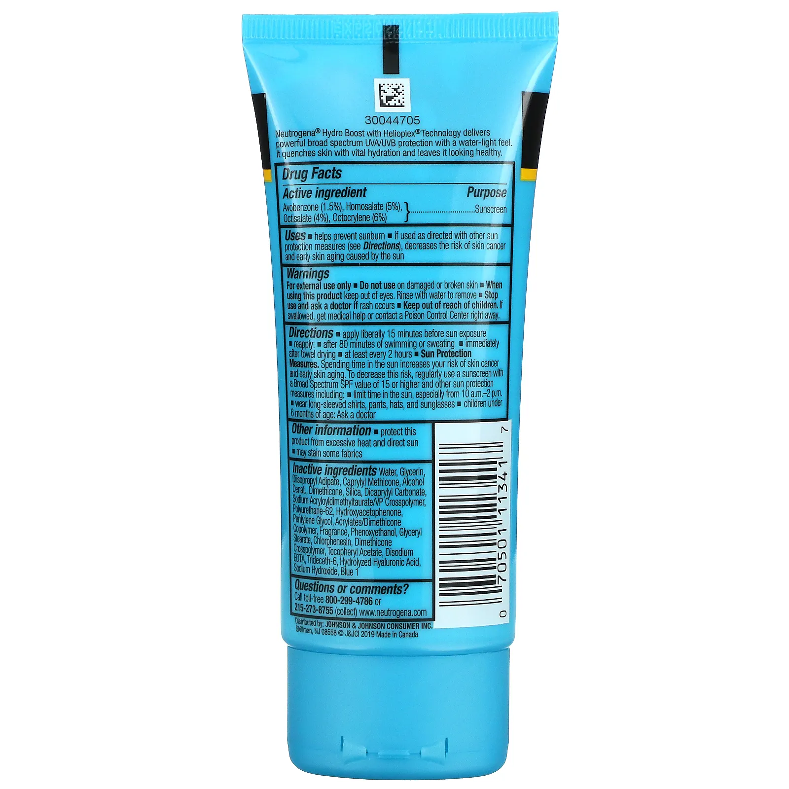 Neutrogena, Hydro Boost, водный гель-лосьон, SPF 30, 88 мл (3 жидк. Унции)