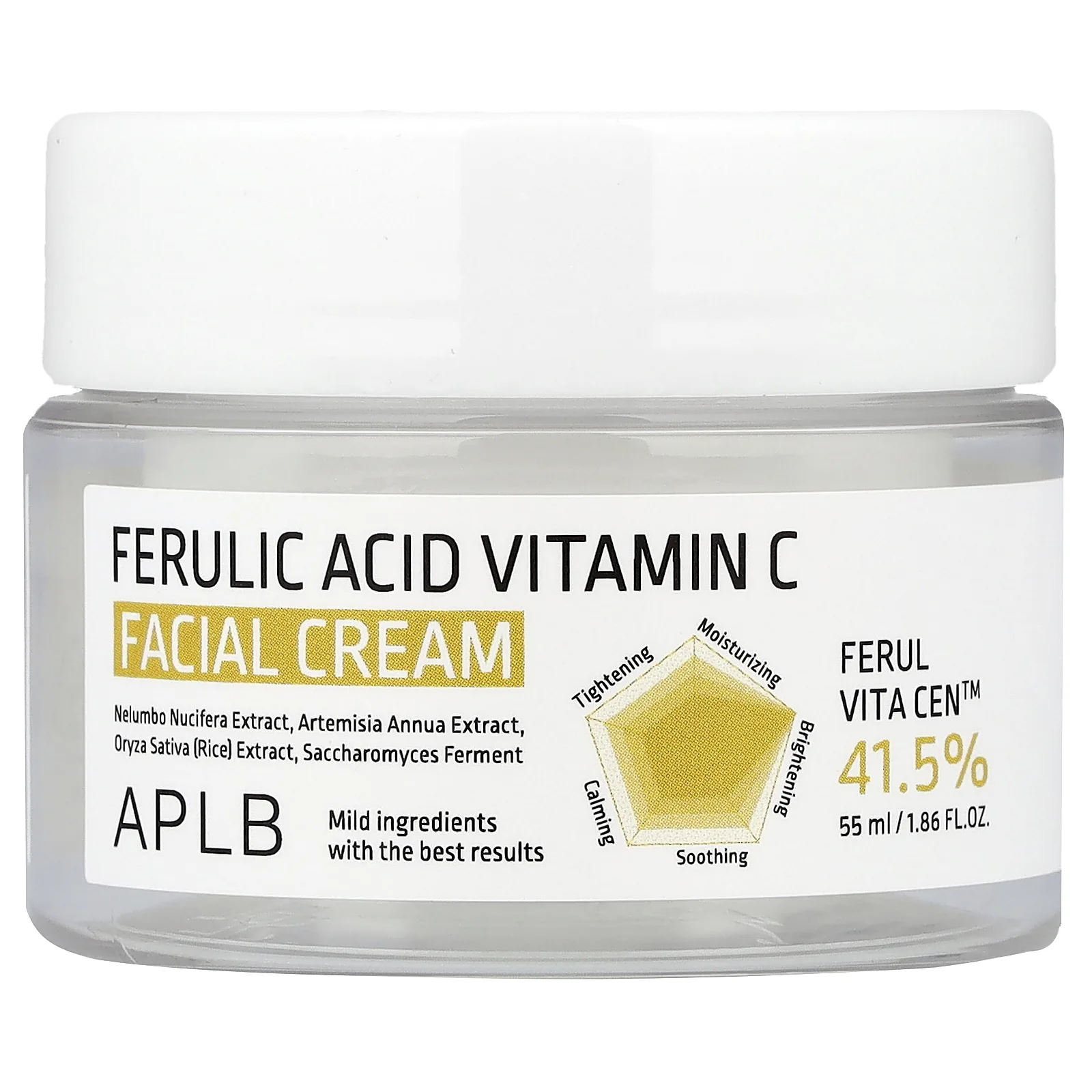 APLB, Крем для лица с феруловой кислотой и витамином C, 55 мл (1,86 жидк. Унции)