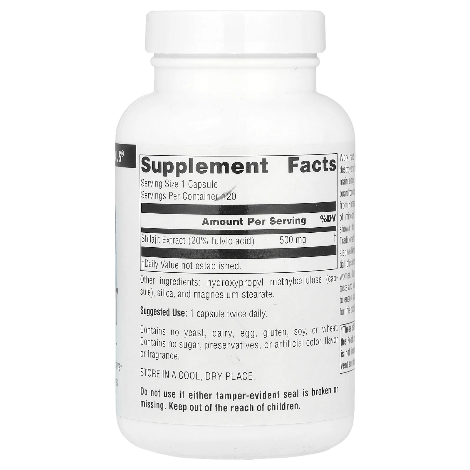 Source Naturals, экстракт мумиё, 500 мг, 120 веганских капсул