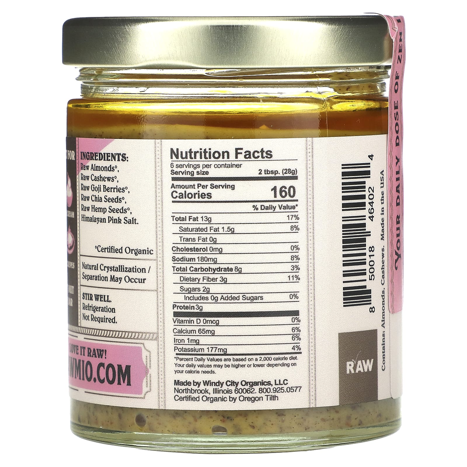 Rawmio, Спред суперпродуктов, 170 г (6 унций)