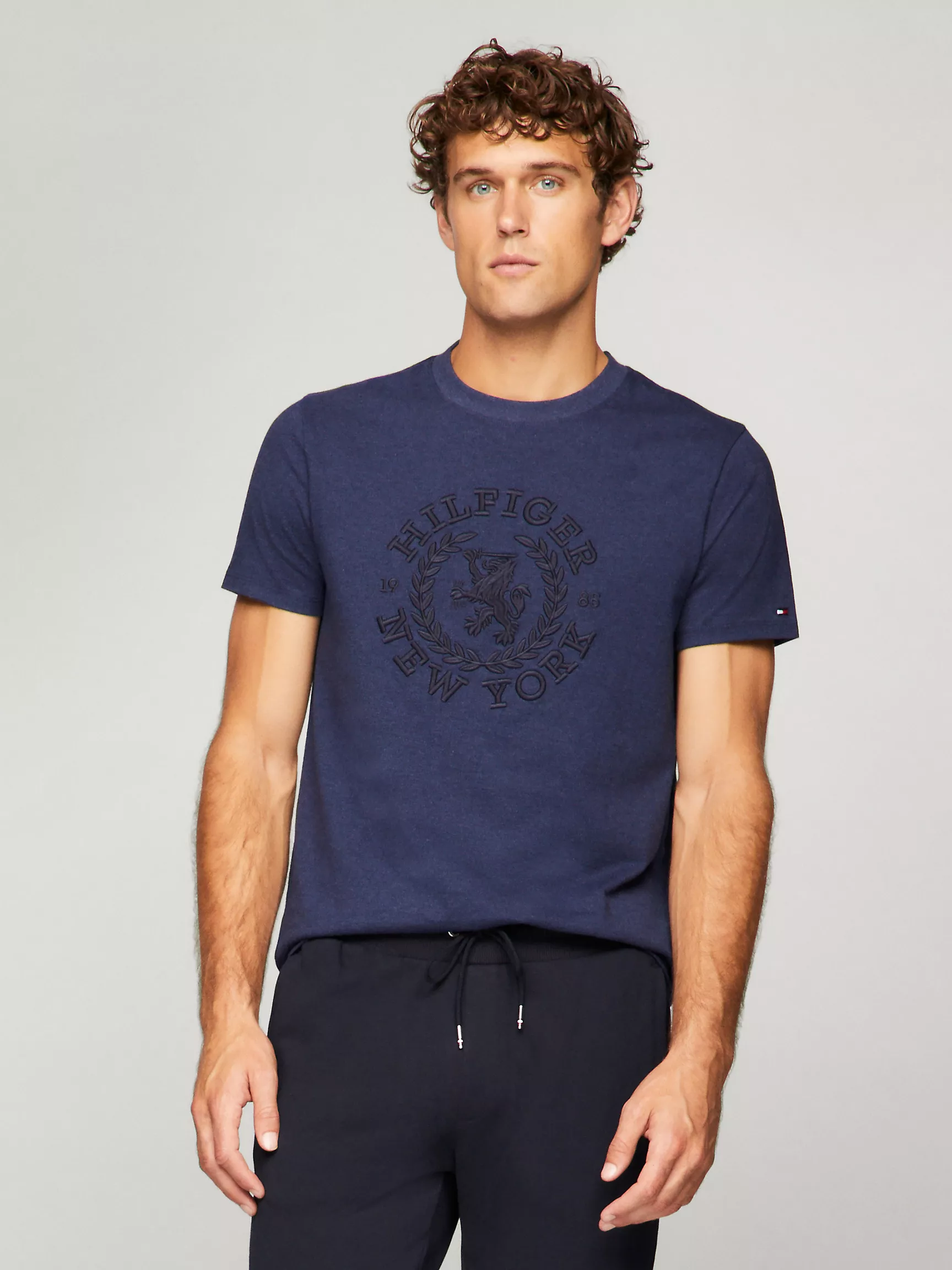 Мужская футболка Tommy Hilfiger, Футболка с вышитым логотипом Heritage Crest