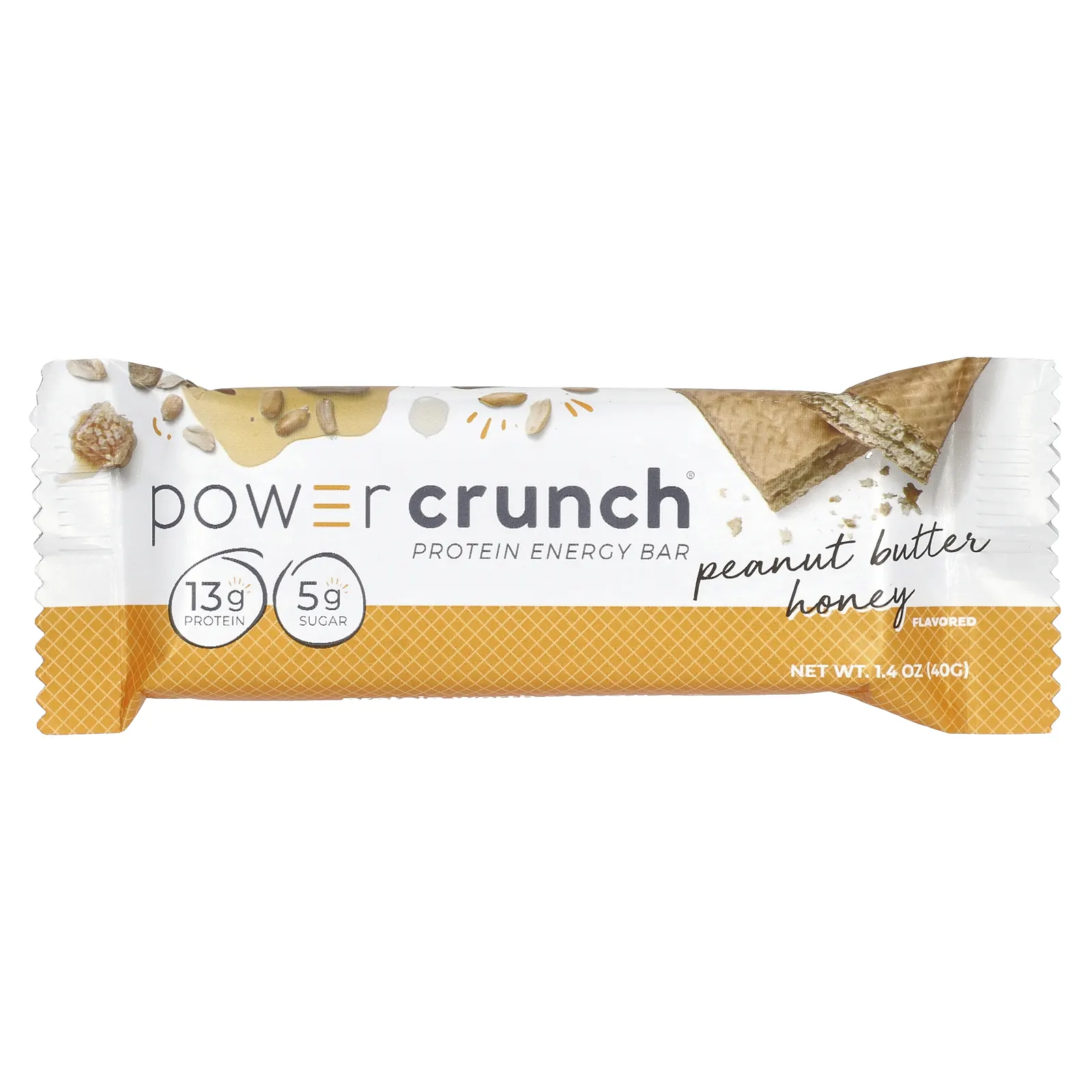 BNRG, Power Crunch Protein Energy, батончик с арахисовой пастой и медом, 12 батончиков по 40 г (1,4 унции)