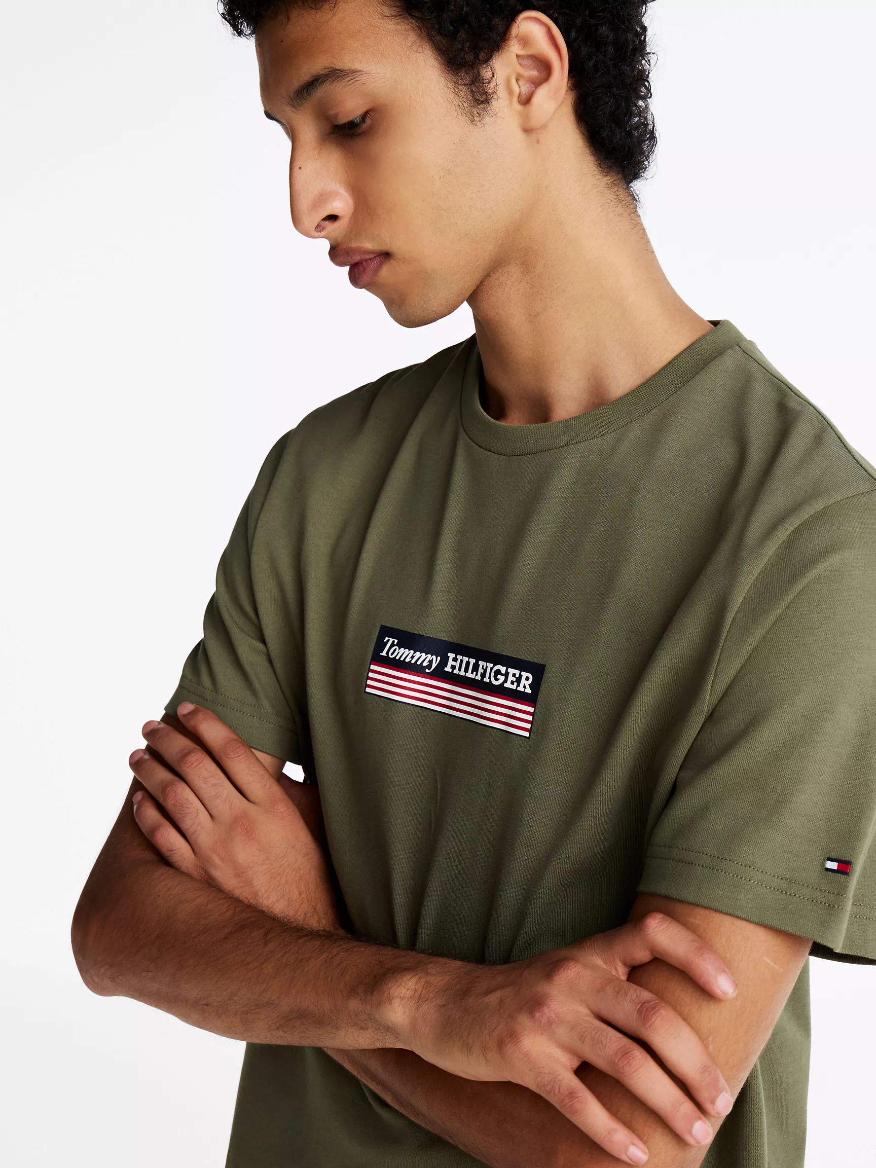 Мужская футболка Tommy Hilfiger, Футболка с логотипом в виде коробки Hilfiger