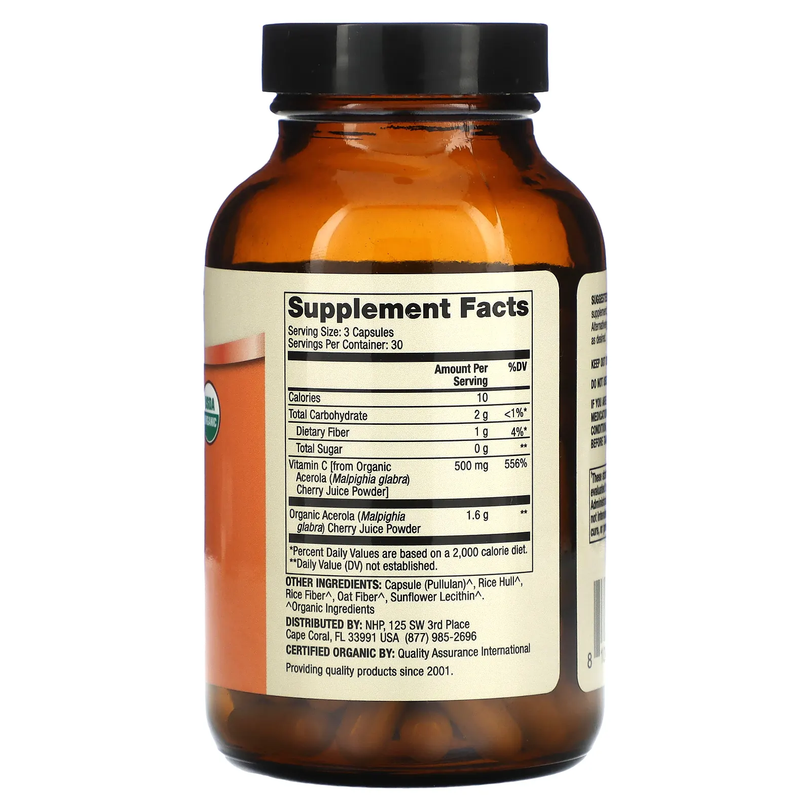 Dr. Mercola, органический витамин C, ацерола, 500 мг, 90 капсул (167 мг в 1 капсуле)