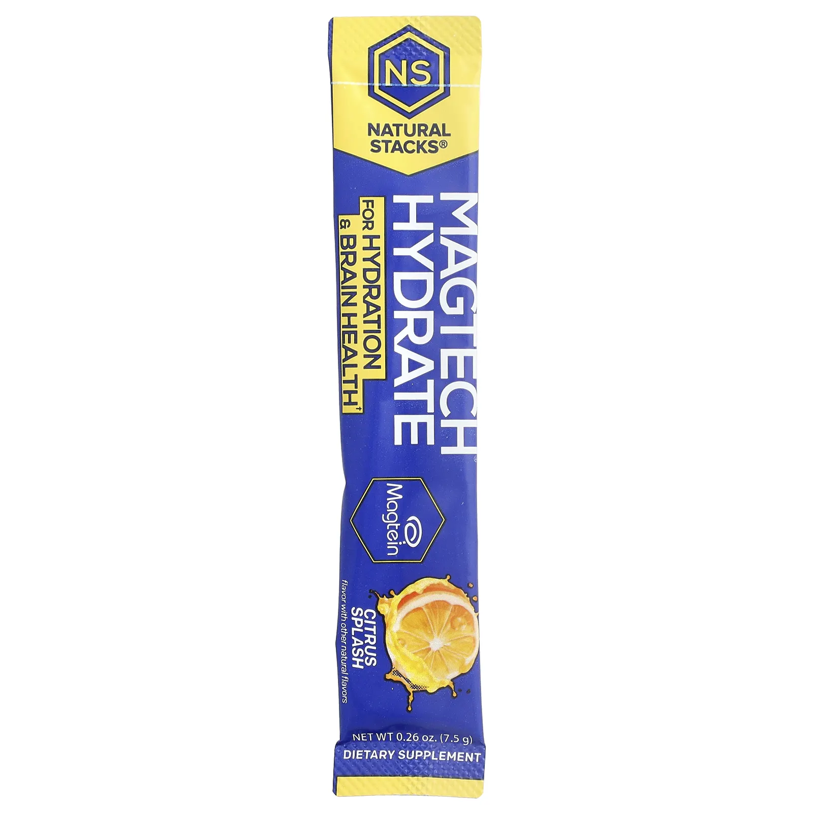 Natural Stacks, Magtech® Hydrate, цитрус, 14 стик-пакетов по 7,5 г (0,26 унции)