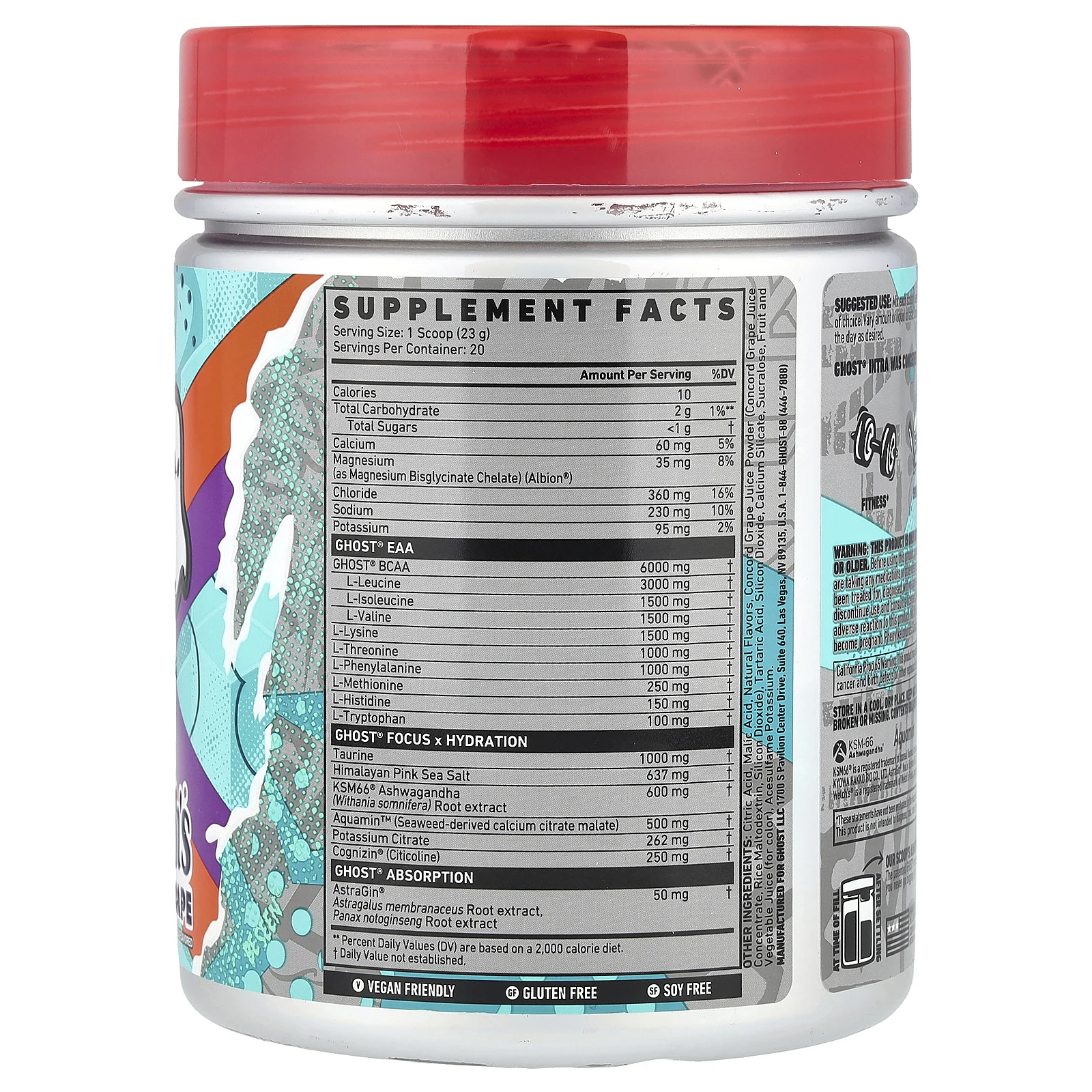 Ghost, Intra, виноград Welch's®, 460 г (16,2 унции)