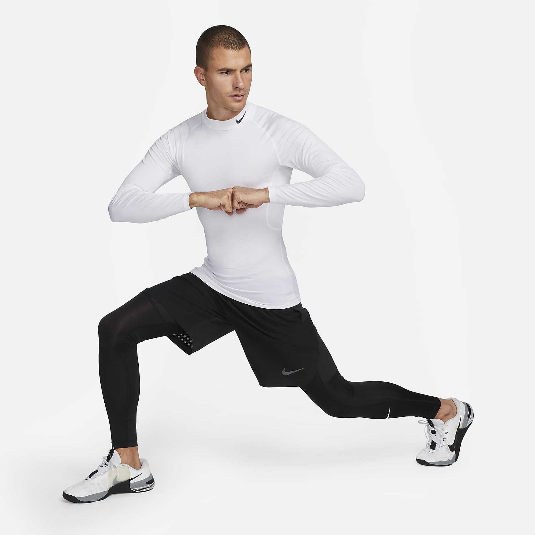 Nike Pro Men's Dri-FIT Fitness Mock-Neck Long-Sleeve Top
