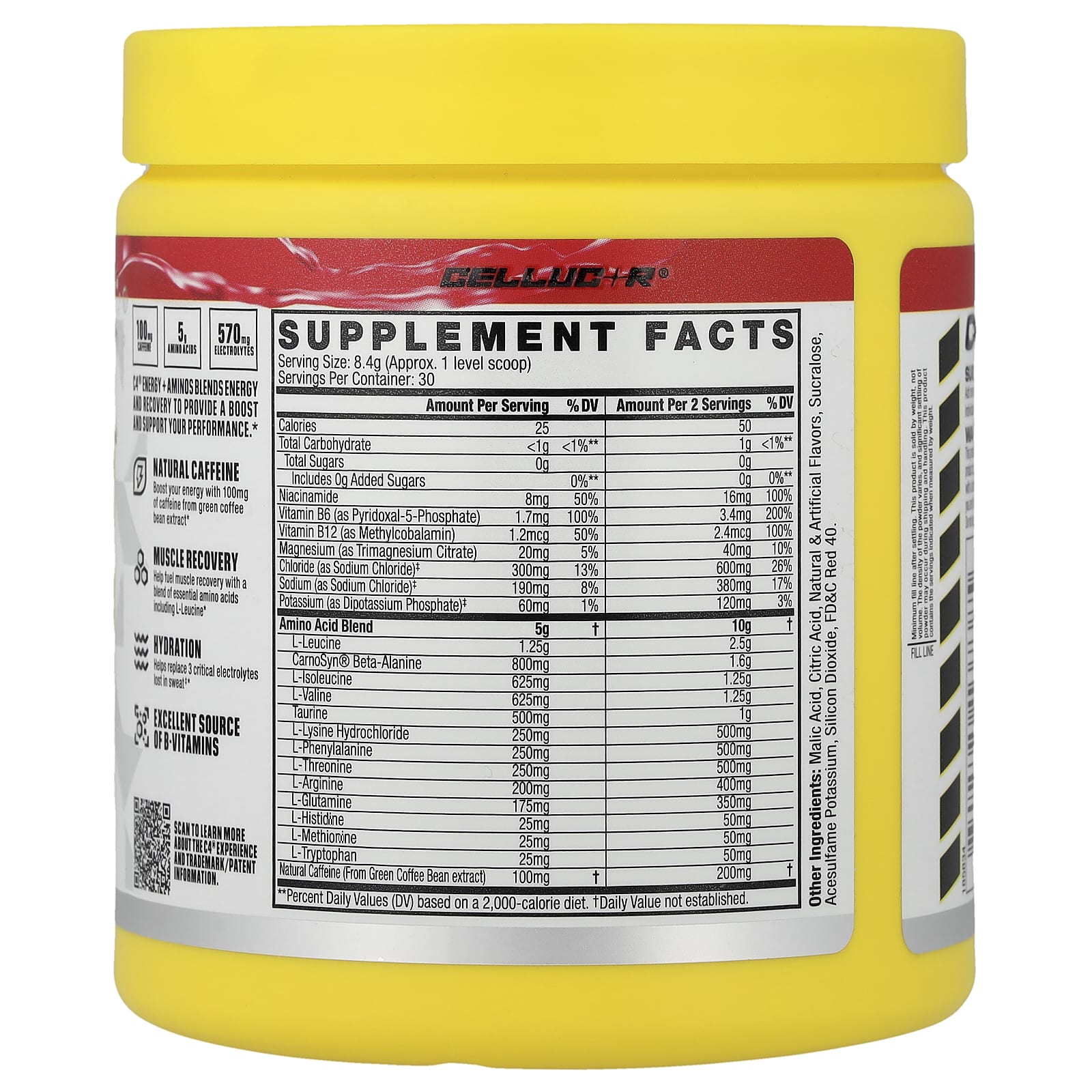 C4 / Cellucor, C4® Energy + Aminos, со вкусом вишни, 252 г (8,9 унции)