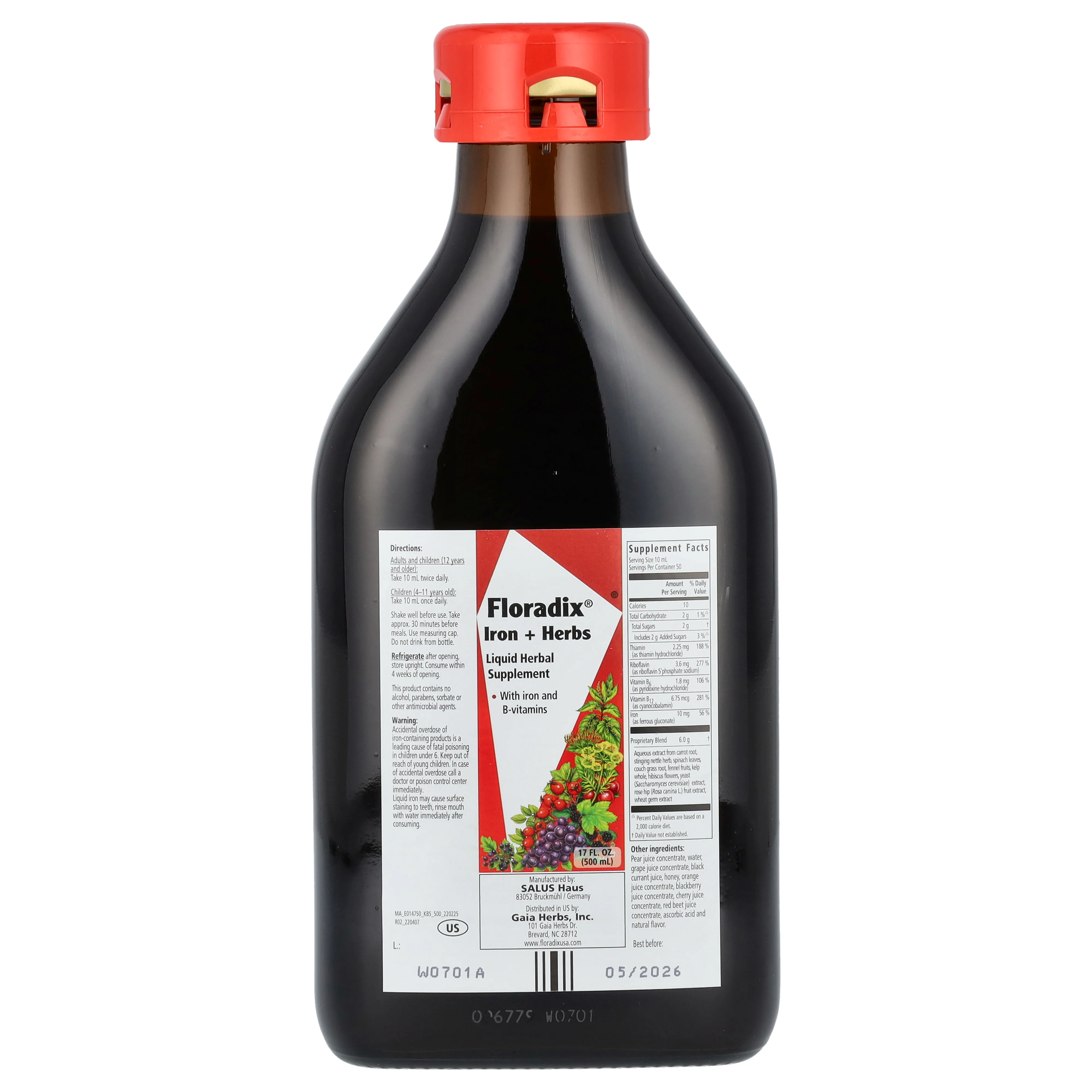 Floradix, железо и травы, 500 мл (17 жидк. Унций)