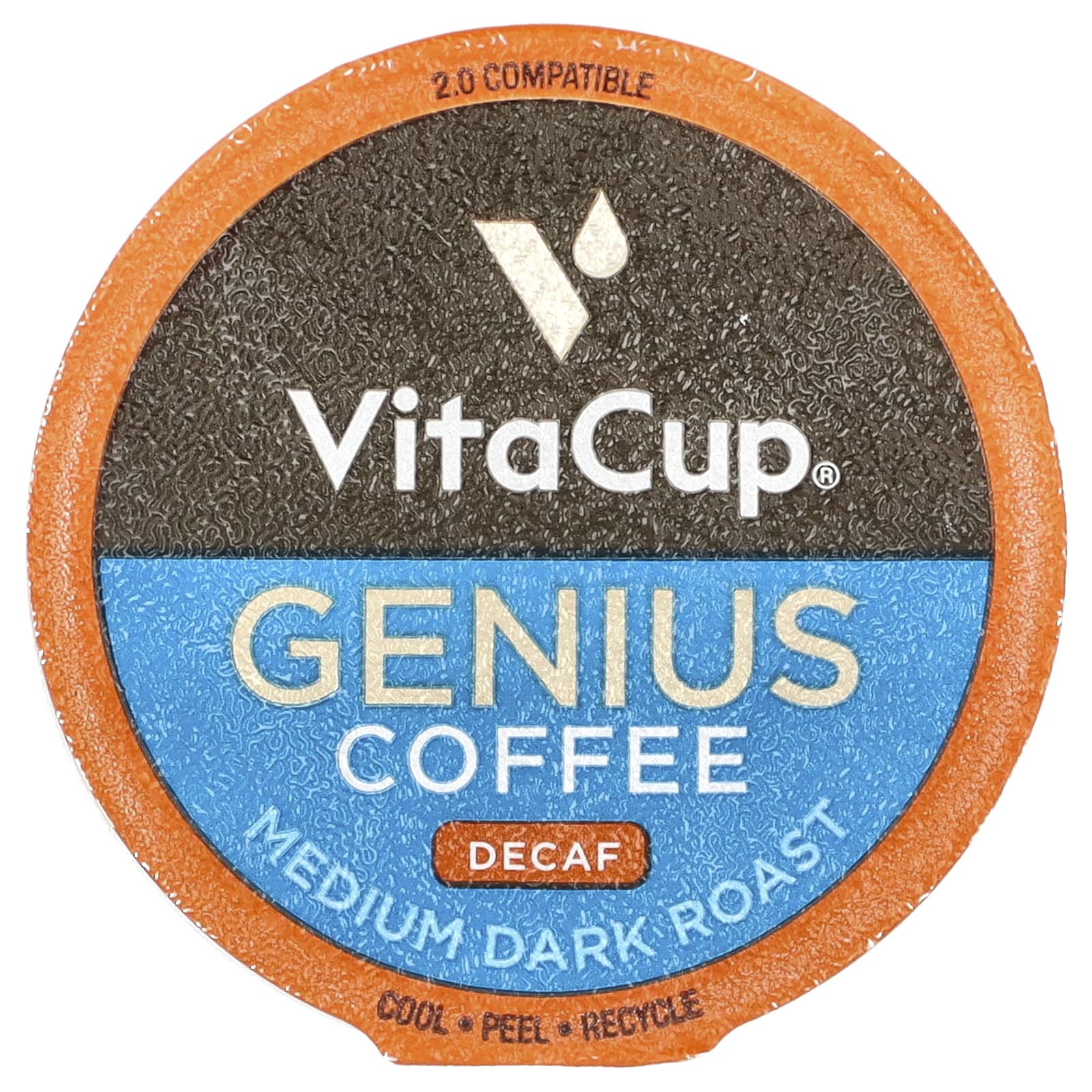 VitaCup, Genius Coffee, средней обжарки, без кофеина, 16 чашек по 10,5 г (0,37 унции)
