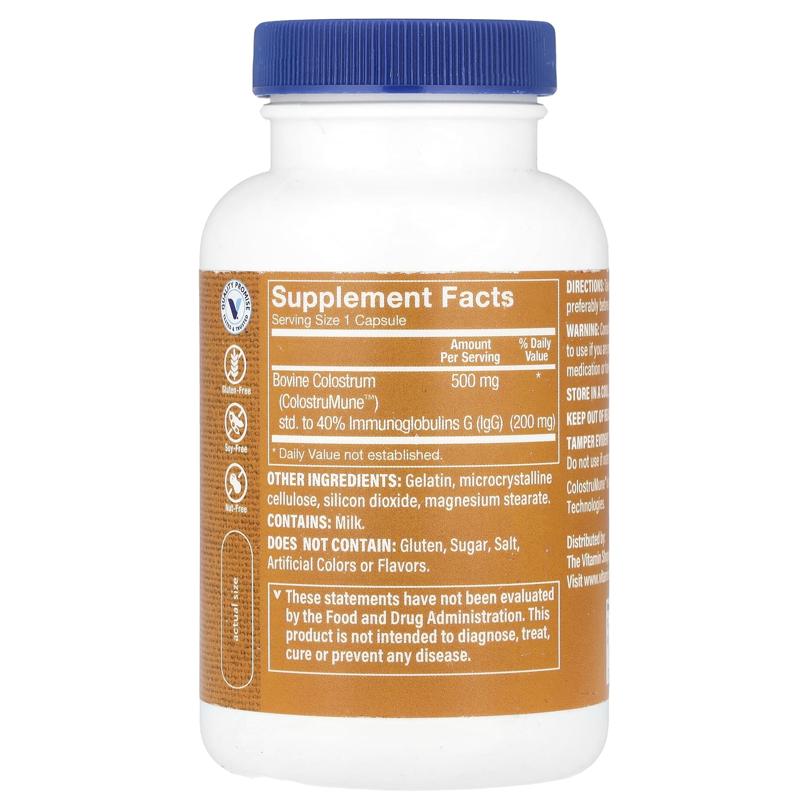 The Vitamin Shoppe, Молозиво, 500 мг, 120 капсул