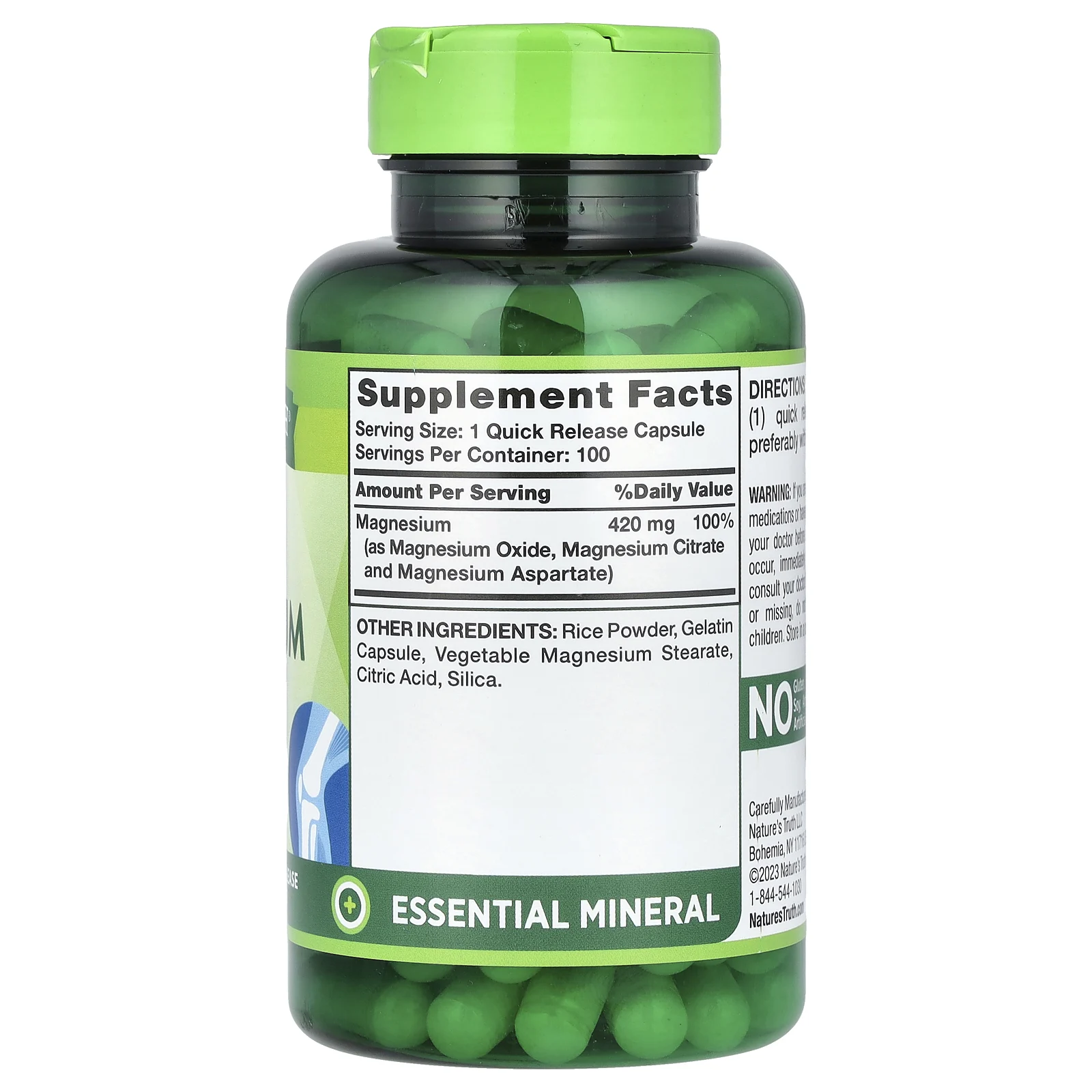 Nature's Truth, Triple Magnesium Complex, 100 капсул быстрого действия