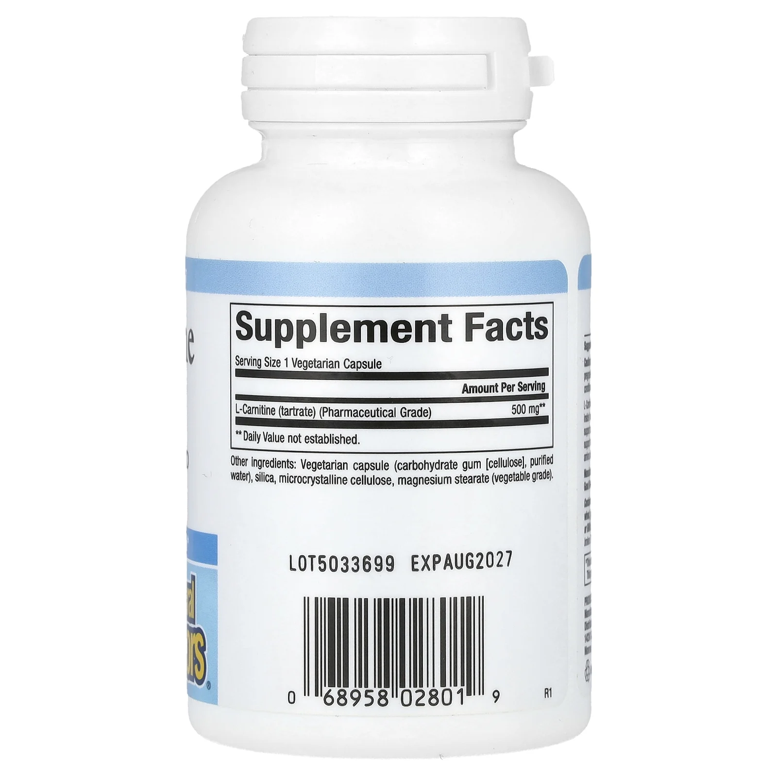 Natural Factors, L-карнитин, 500 мг, 60 вегетарианских капсул