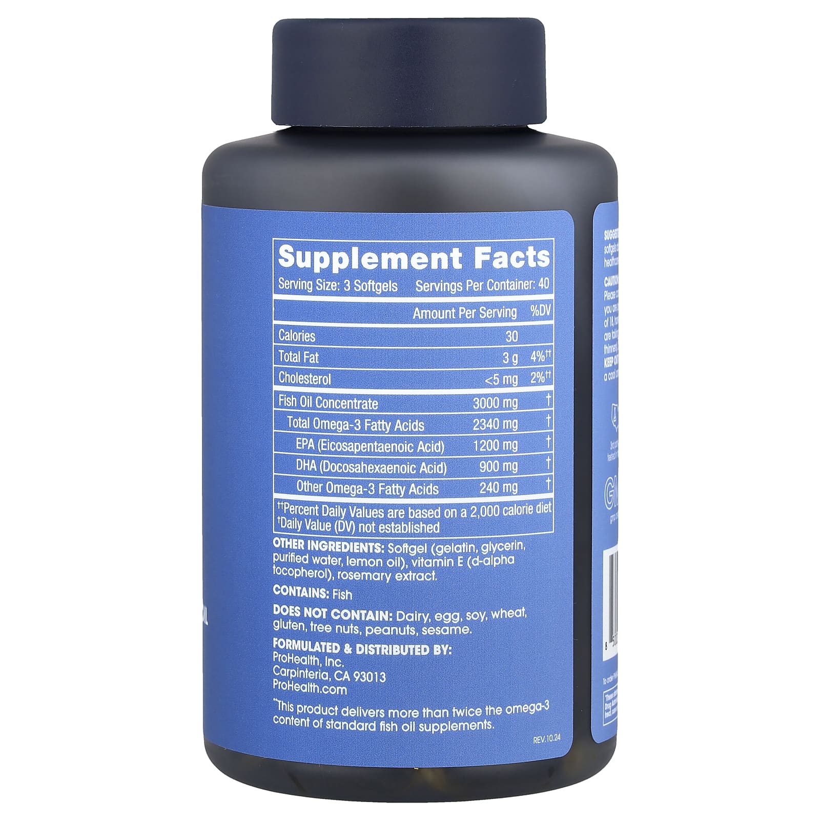 ProHealth Longevity, рыбий жир с омега-3, 120 капсул (1000 мг в 1 капсуле)