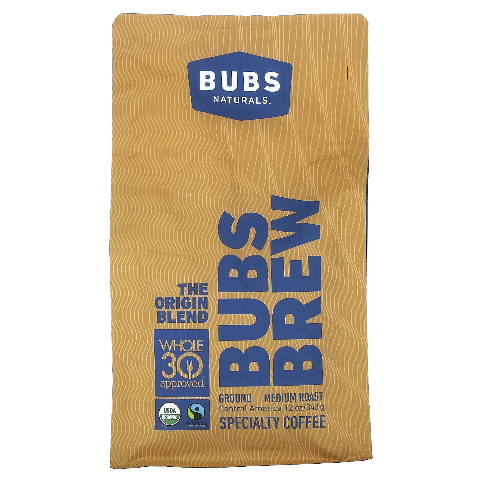 BUBS Naturals, Bubs Brew, смесь The Origin, молотая, средней обжарки, 340 г (12 унций)