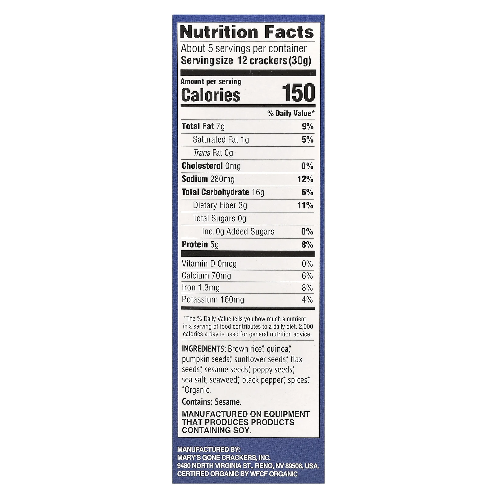 Mary's Gone Crackers, Super Seed, зерновые крекеры, классический вкус, 156 г (5,5 унции)