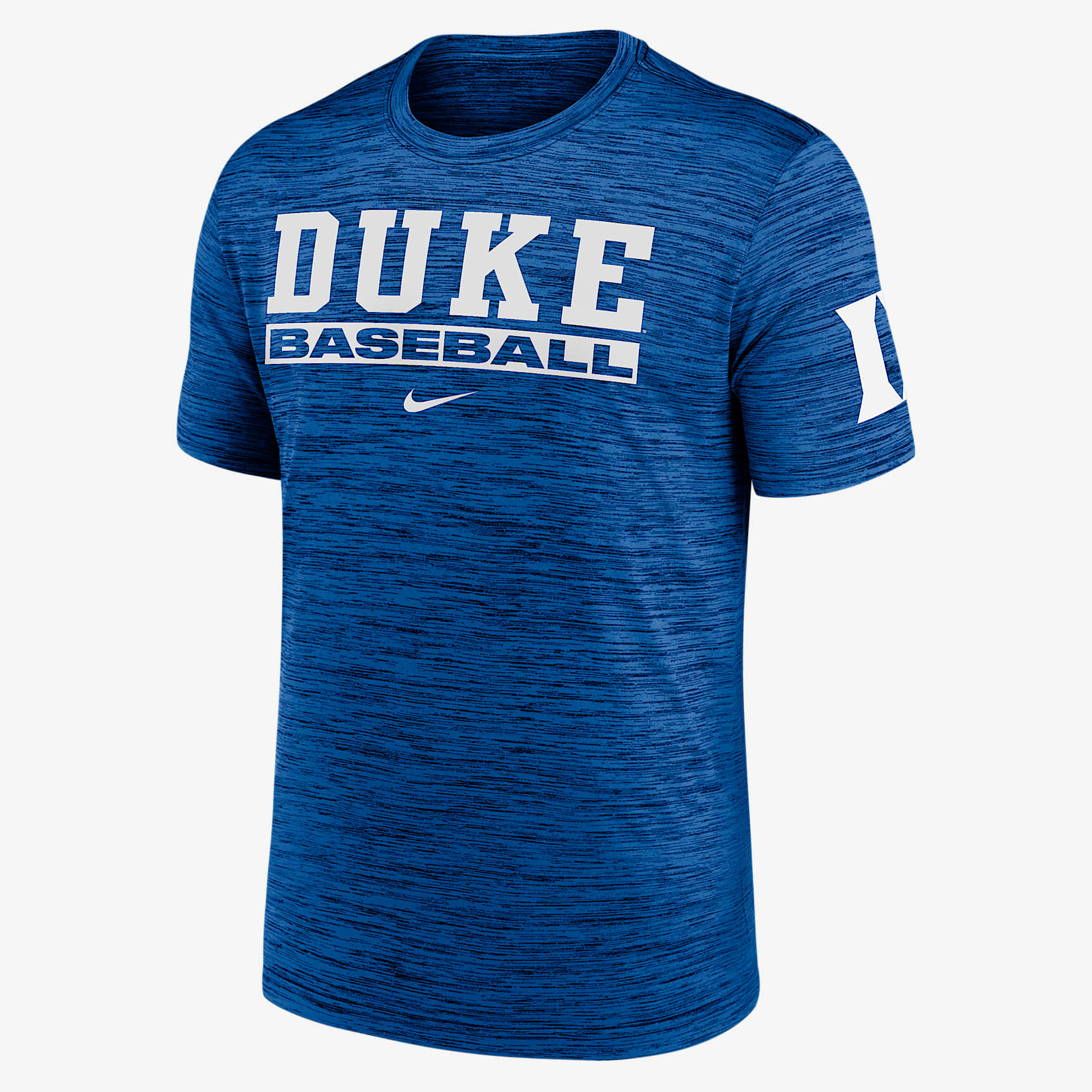 Duke Blue Devils Velocity Baseball Wordmark Stack Men's Nike Dri-FIT College T-Shirt