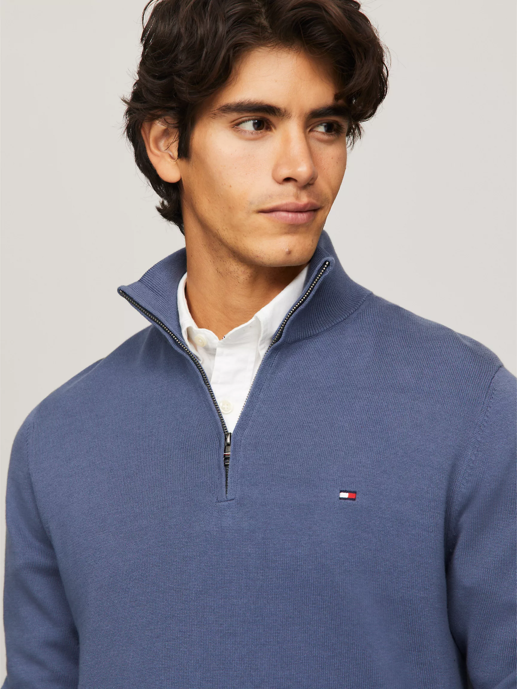 Мужской свитер Tommy Hilfiger, Классический свитер на молнии с воротником-стойкой