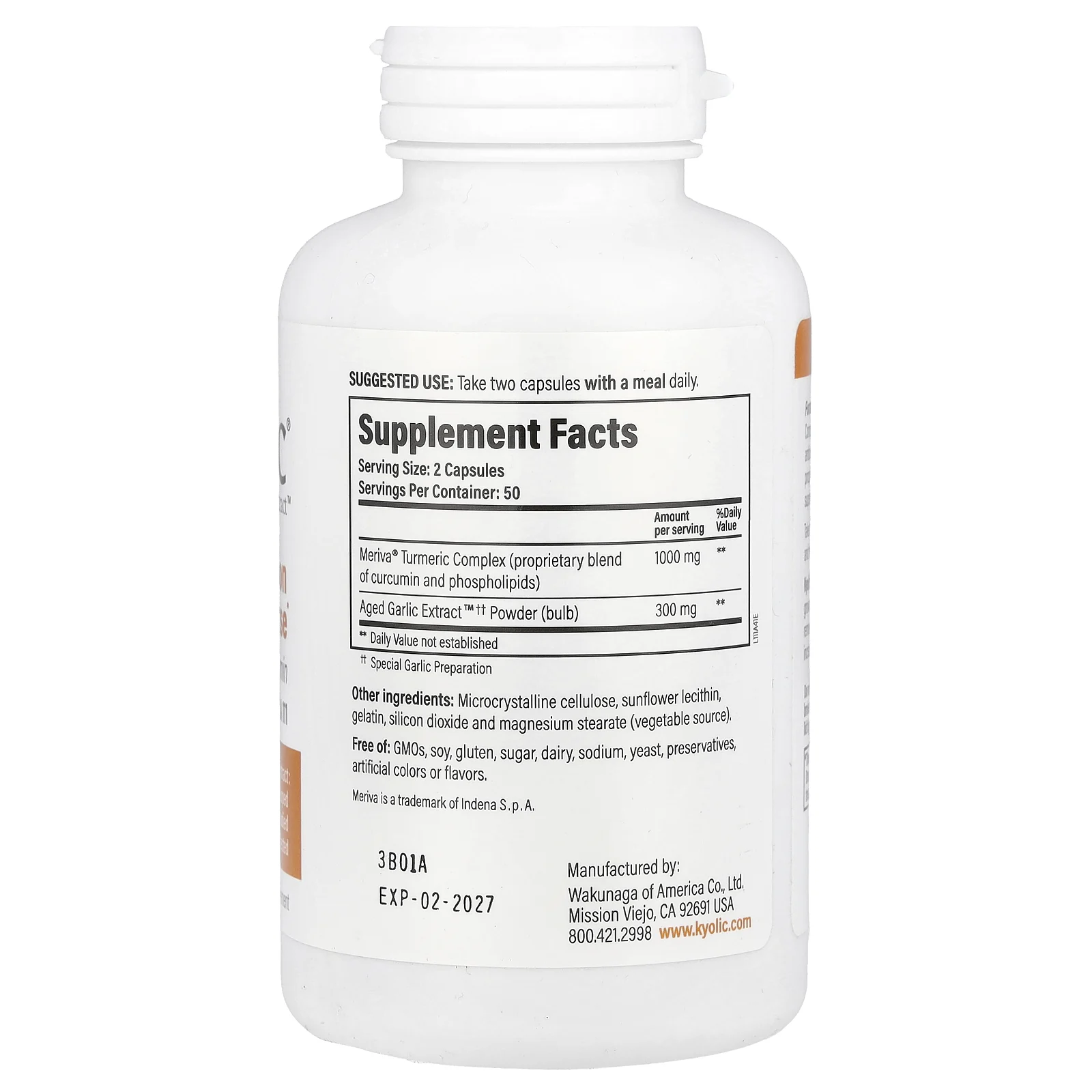 Kyolic, Aged Garlic Extract, выдержанный экстракт чеснока с куркумином, 100 капсул